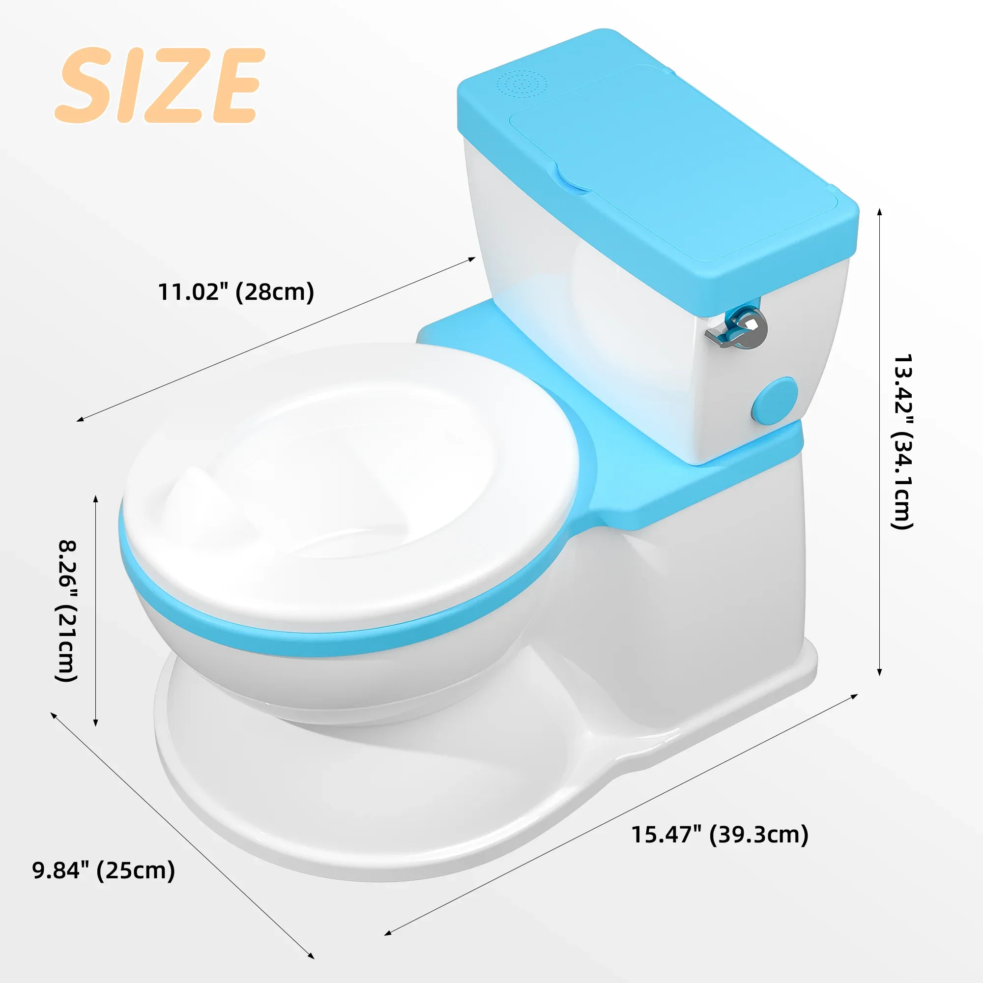 2-in-1 Toddler Potty Training Toilet with Flushing Sound,Blue – Detachable Seat for Boys & Girls, Wipes & Toilet Paper Storage, Easy Clean - Image 3