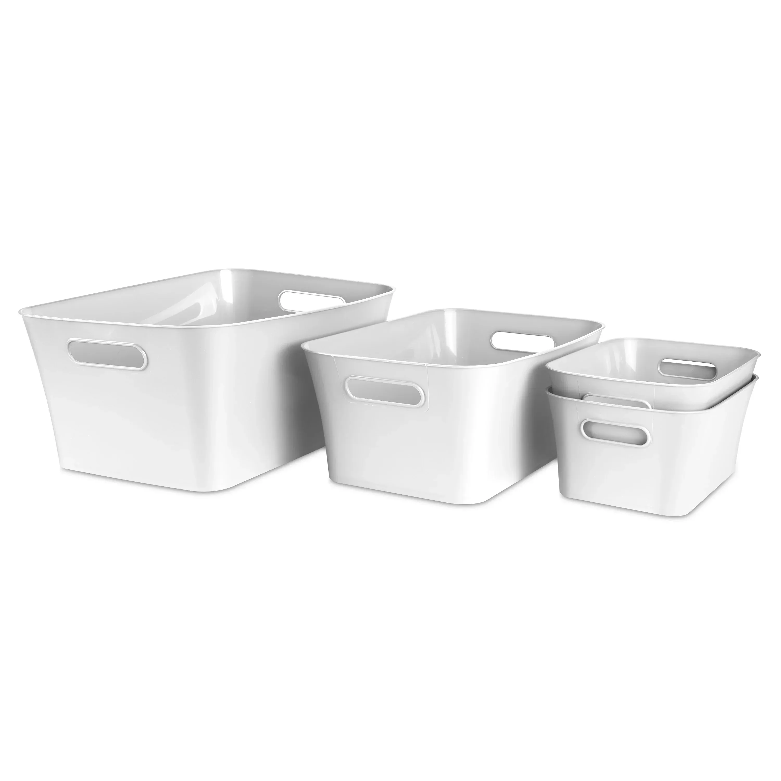 (3 pack) Mainstays Large White Plastic Storage Bin, 15.5 in x 11.4 in x 7 in - Image 7
