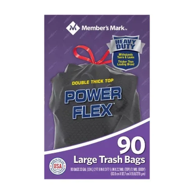 33-Gallon Power Flex Drawstring Trash Bags (90 Ct.) - Image 3
