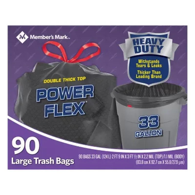 33-Gallon Power Flex Drawstring Trash Bags (90 Ct.) - Image 4