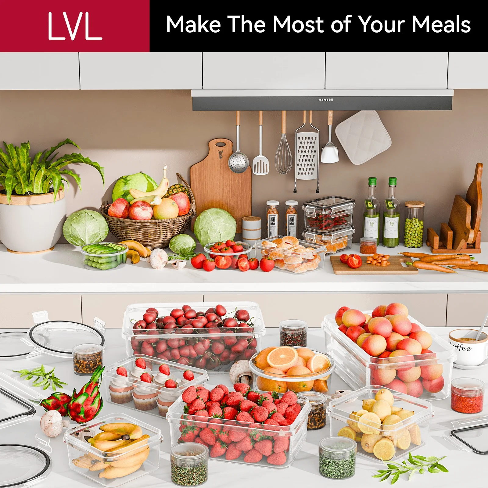 50 Pcs Food Storage Containers with Lids Airtight, Plastic Meal Prep Container for Pantry & Kitchen Organization & bento box & snack containers, BPA-Free, Leak-Proof with Labels & Marker Pen - Image 5