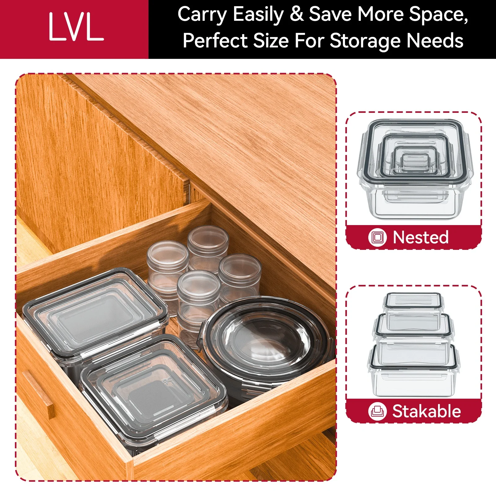 50 Pcs Food Storage Containers with Lids Airtight, Plastic Meal Prep Container for Pantry & Kitchen Organization & bento box & snack containers, BPA-Free, Leak-Proof with Labels & Marker Pen - Image 6