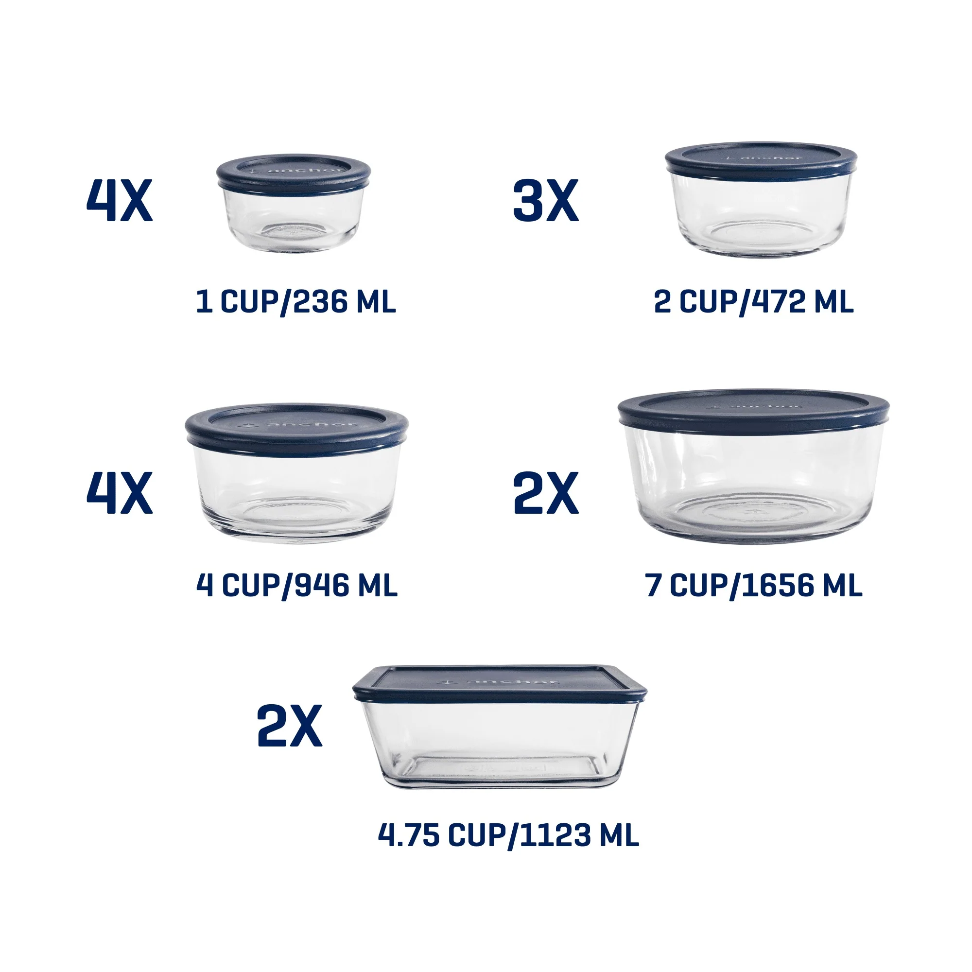 Anchor Hocking Glass Food Storage Containers with SnugFit Lids, 30 Piece Set - Image 3