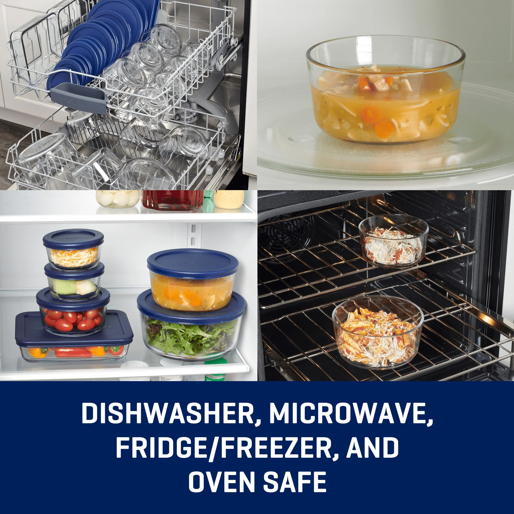 Anchor Hocking Glass Food Storage Containers with SnugFit Lids, 30 Piece Set - Image 5