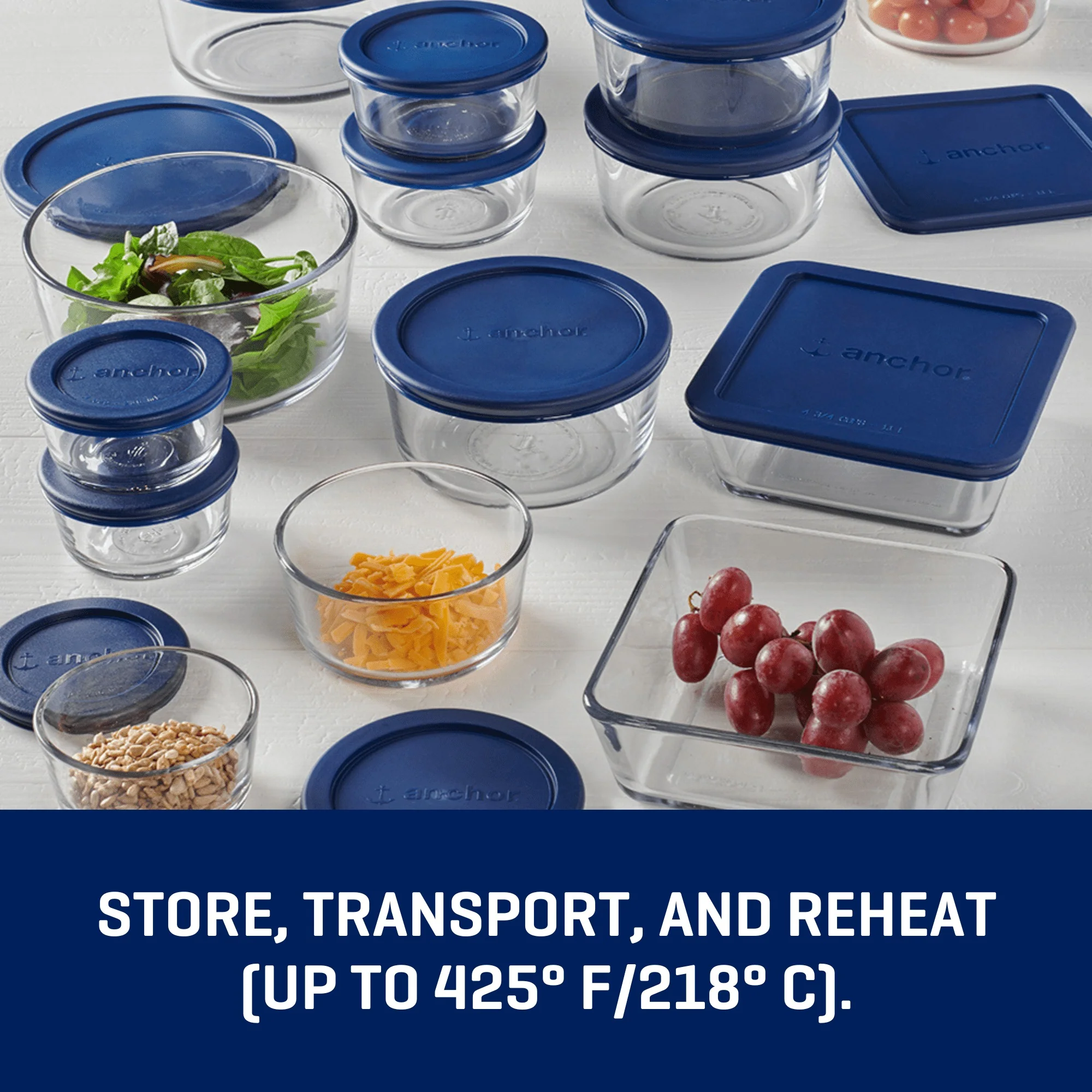 Anchor Hocking Glass Food Storage Containers with SnugFit Lids, 30 Piece Set - Image 6