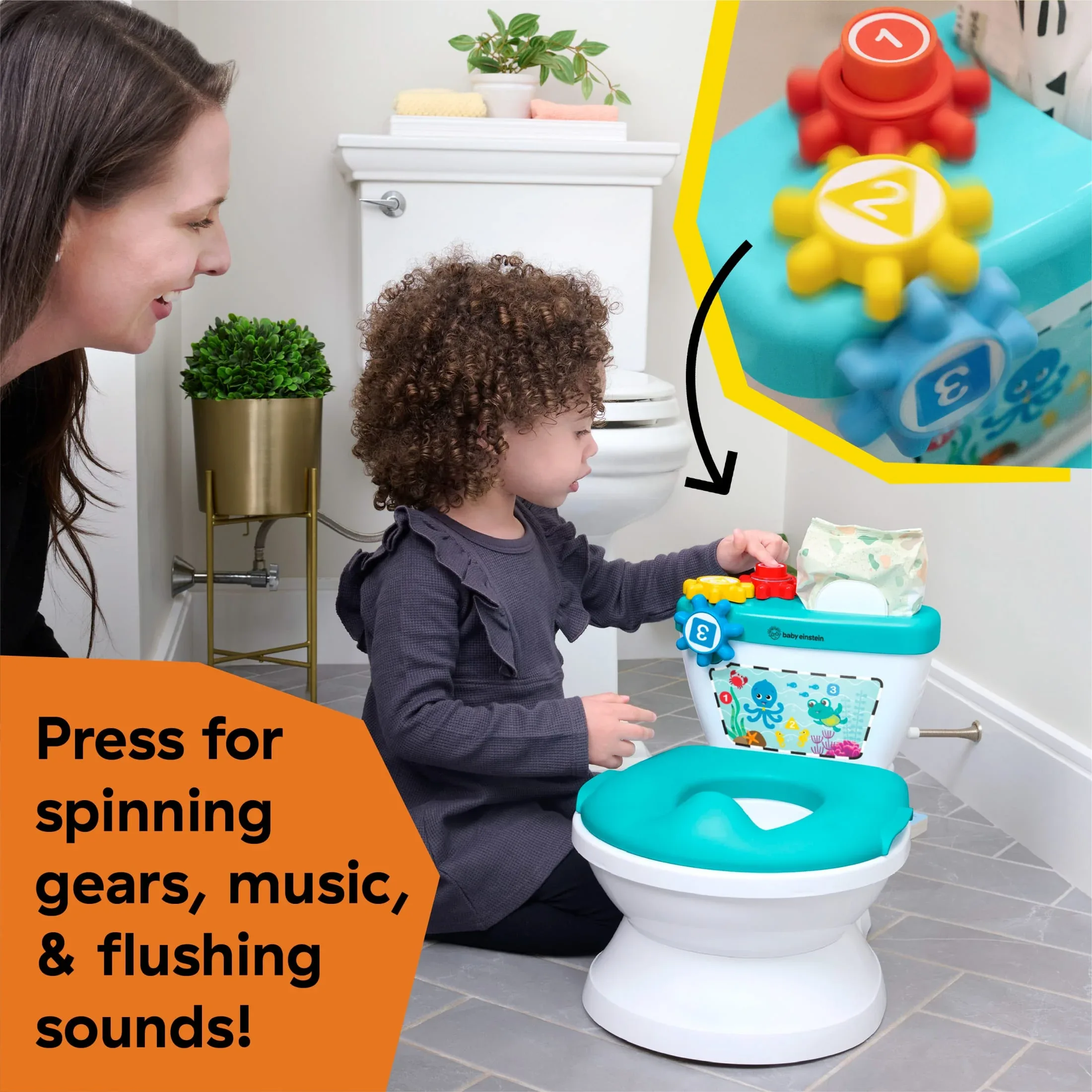 Baby Einstein Geared for Success 2-in-1 Potty Training System, Unisex, Ages 18 Months+ - Image 5
