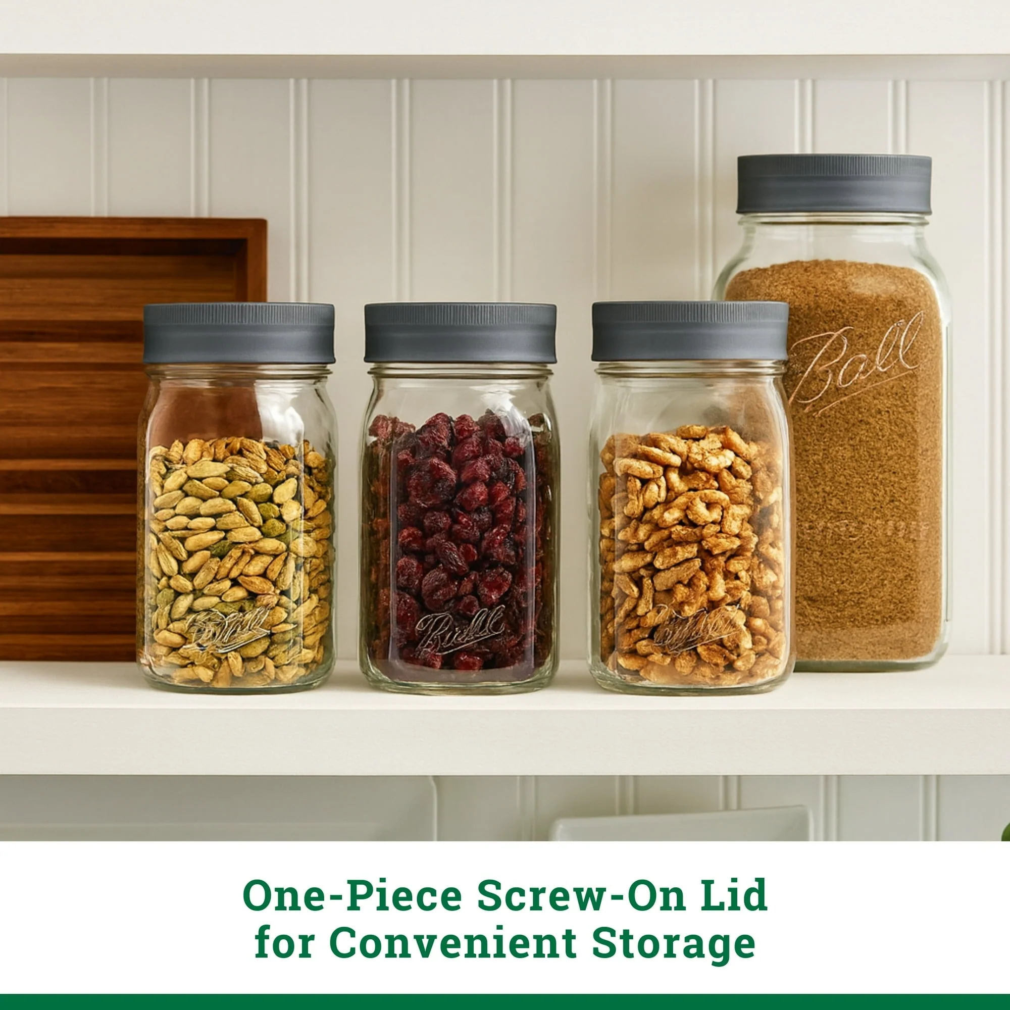 Ball 6-Pack Leakproof Plastic Mason Jar Lids - Wide Mouth, One-Piece Reusable Wide Mouth Canning Jar Lids for Meal Prep and Freezer Storage, Fits Ball Wide Mouth Mason Jars - Image 4