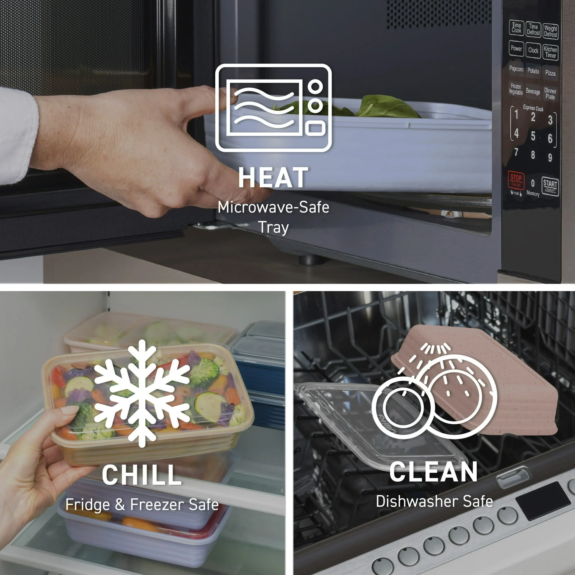 Bentgo Prep - 20-Piece 1-Compartment Reusable Meal Prep Containers with Lids, PFAS & BPA Free Materials, Durable, Microwave, Freezer, & Dishwasher Safe To Go Food Storage - Image 13