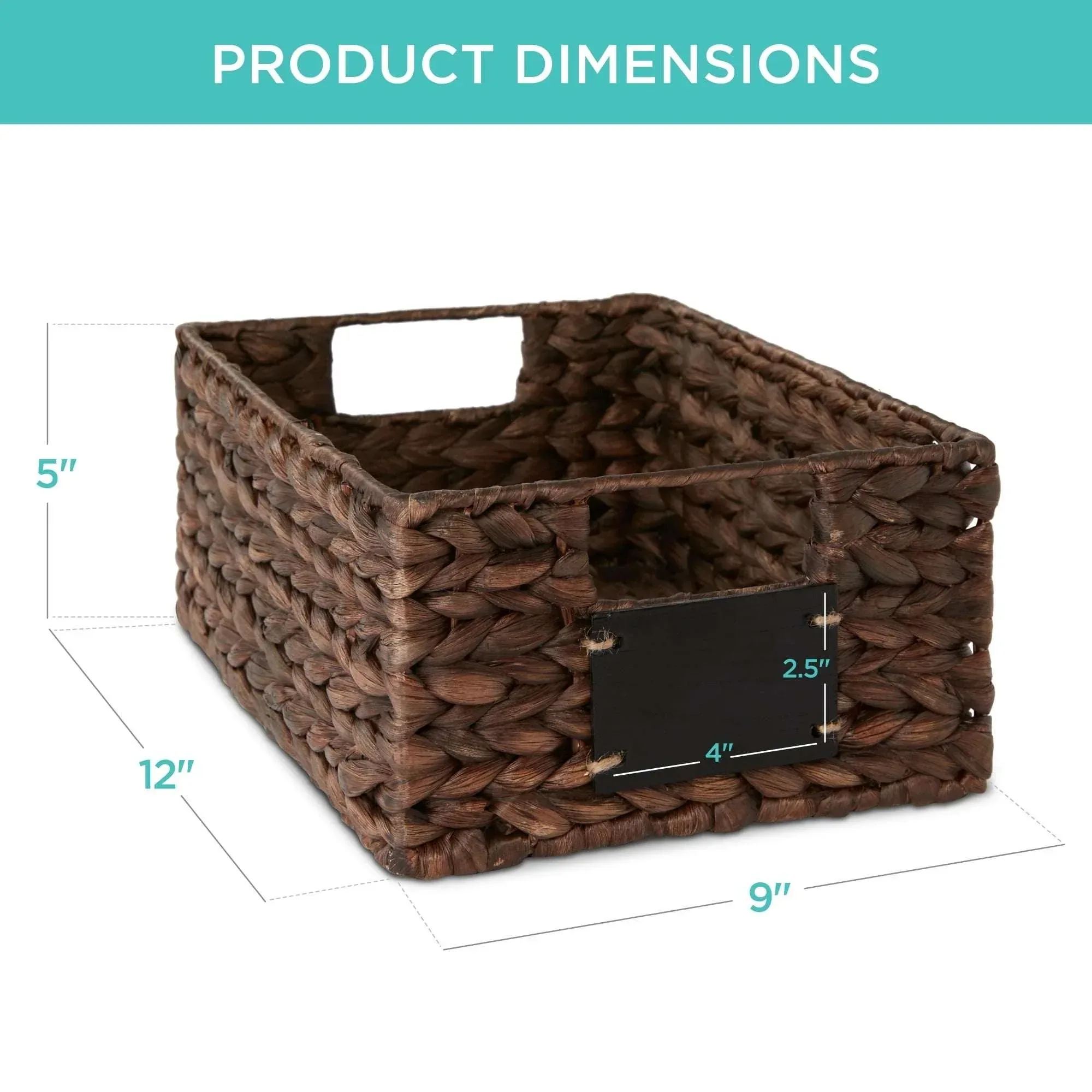 Best Choice Products Set of 4 12in Woven Water Hyacinth Pantry Baskets w/ Chalkboard Label, Chalk Marker - Image 14