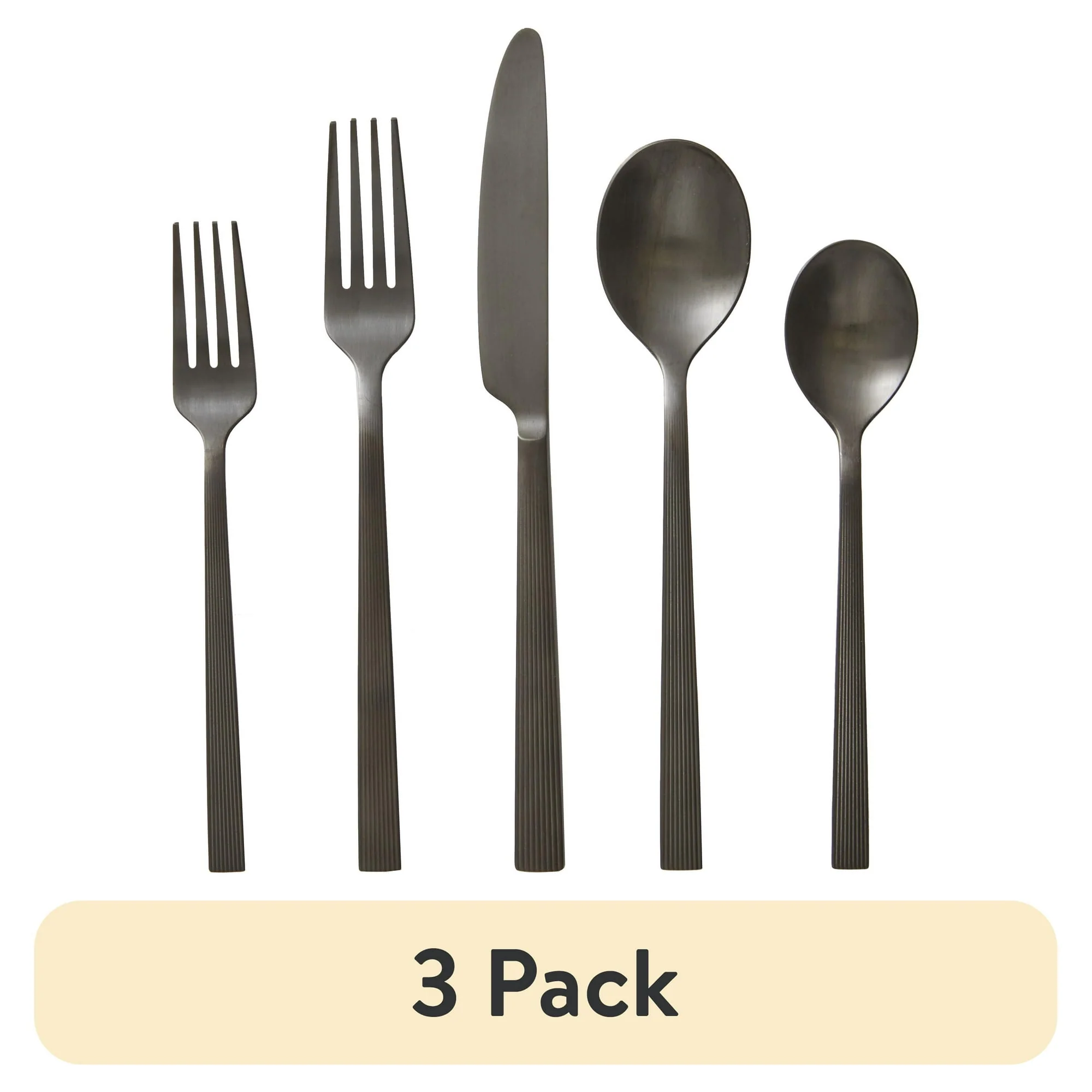 Better Homes & Gardens 20-Piece Black Stainless Steel Flatware Set (Service for 4) - Image 7