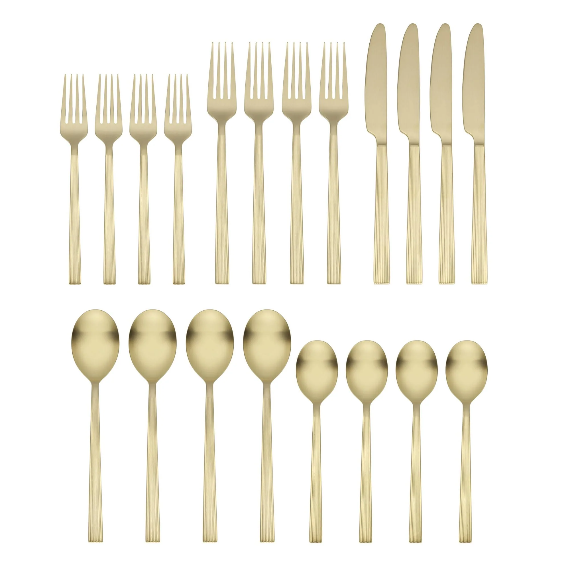 Better Homes & Gardens River 20-Piece Gold Stainless Steel Flatware Set with Handles (Service for 4) - Image 6