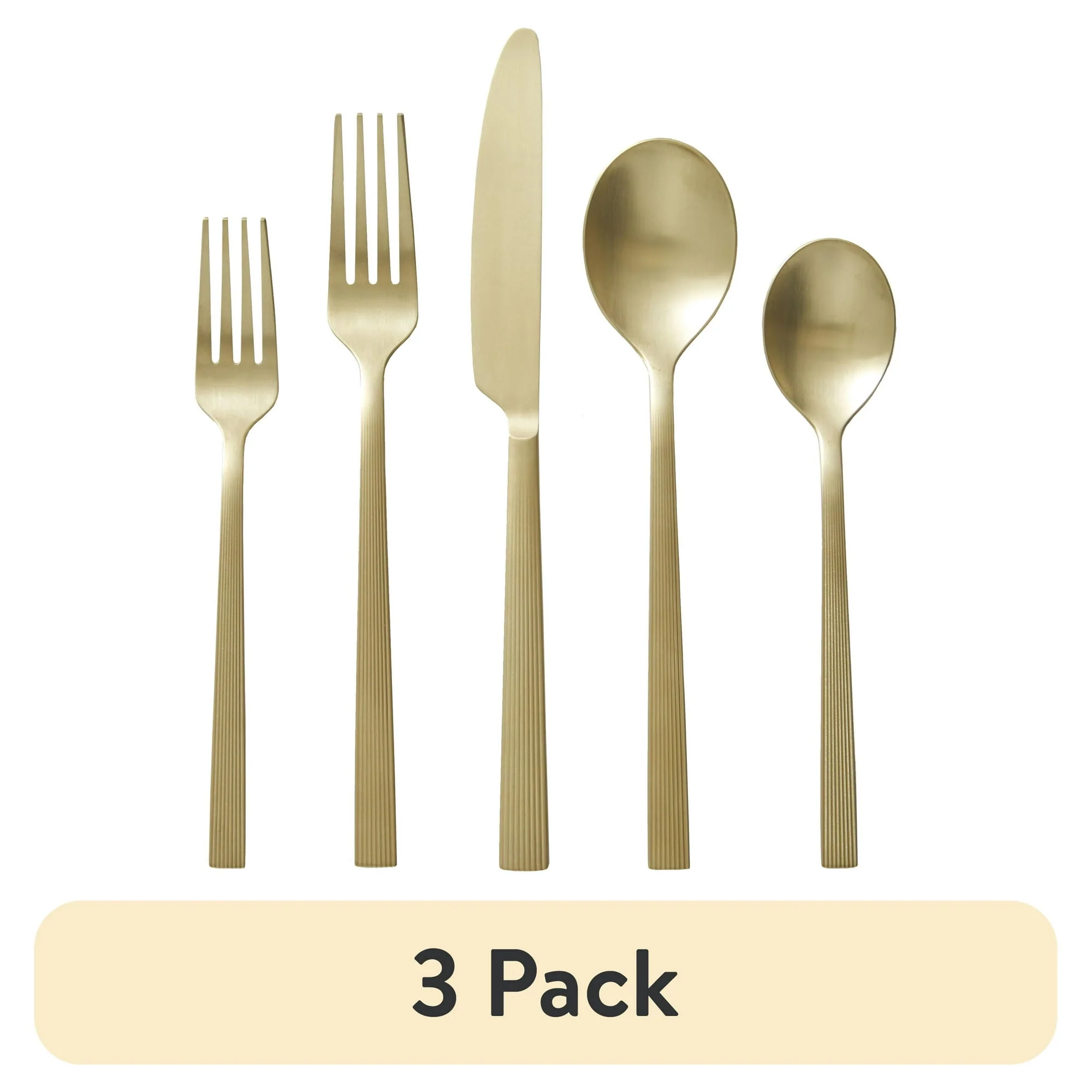 Better Homes & Gardens River 20-Piece Gold Stainless Steel Flatware Set with Handles (Service for 4) - Image 7