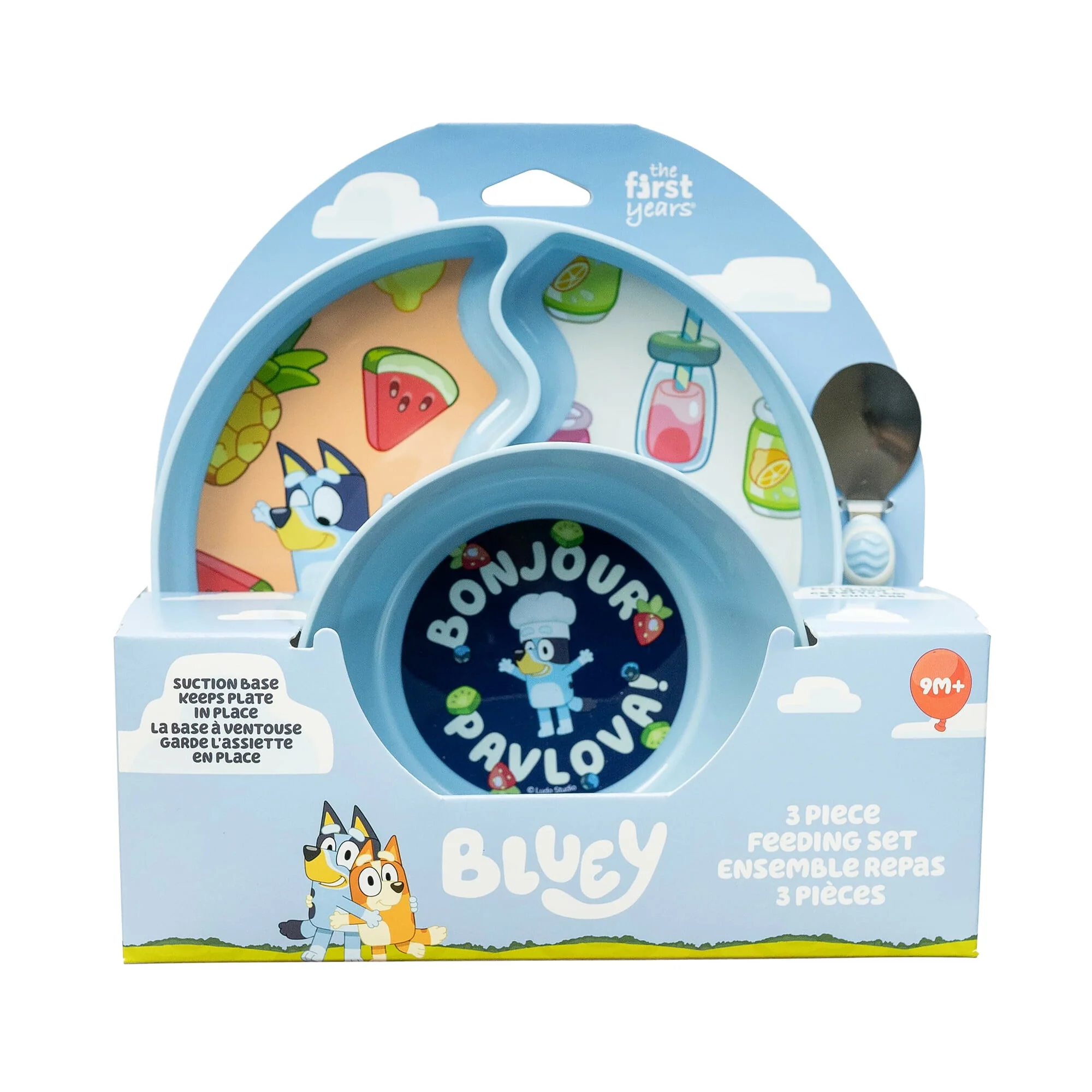 Bluey 3-Piece Mealtime Set with Divided Suction Plate, Bowl and Spoon – 9m+ - Image 4