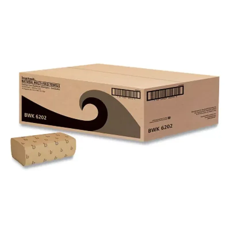 Boardwalk Multifold Paper Towels, Natural, 9" X 9 9/20" (250 Towels/Pk., 16 Pks) - Image 3