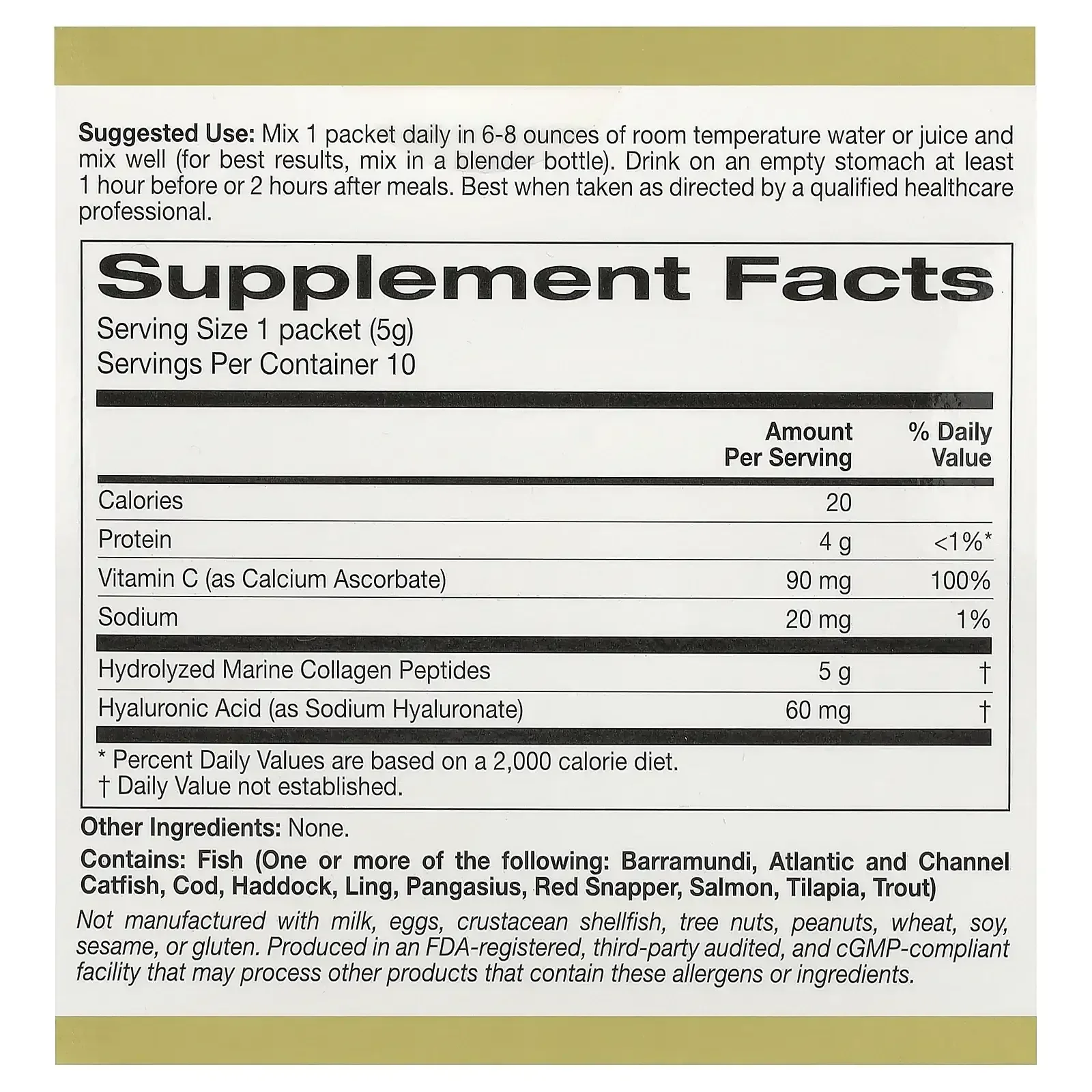 California Gold Nutrition CollagenUP®, Hydrolyzed Marine Collagen Peptides with Hyaluronic Acid and Vitamin C, Unflavored, 7.26 oz (206 g) - Image 16