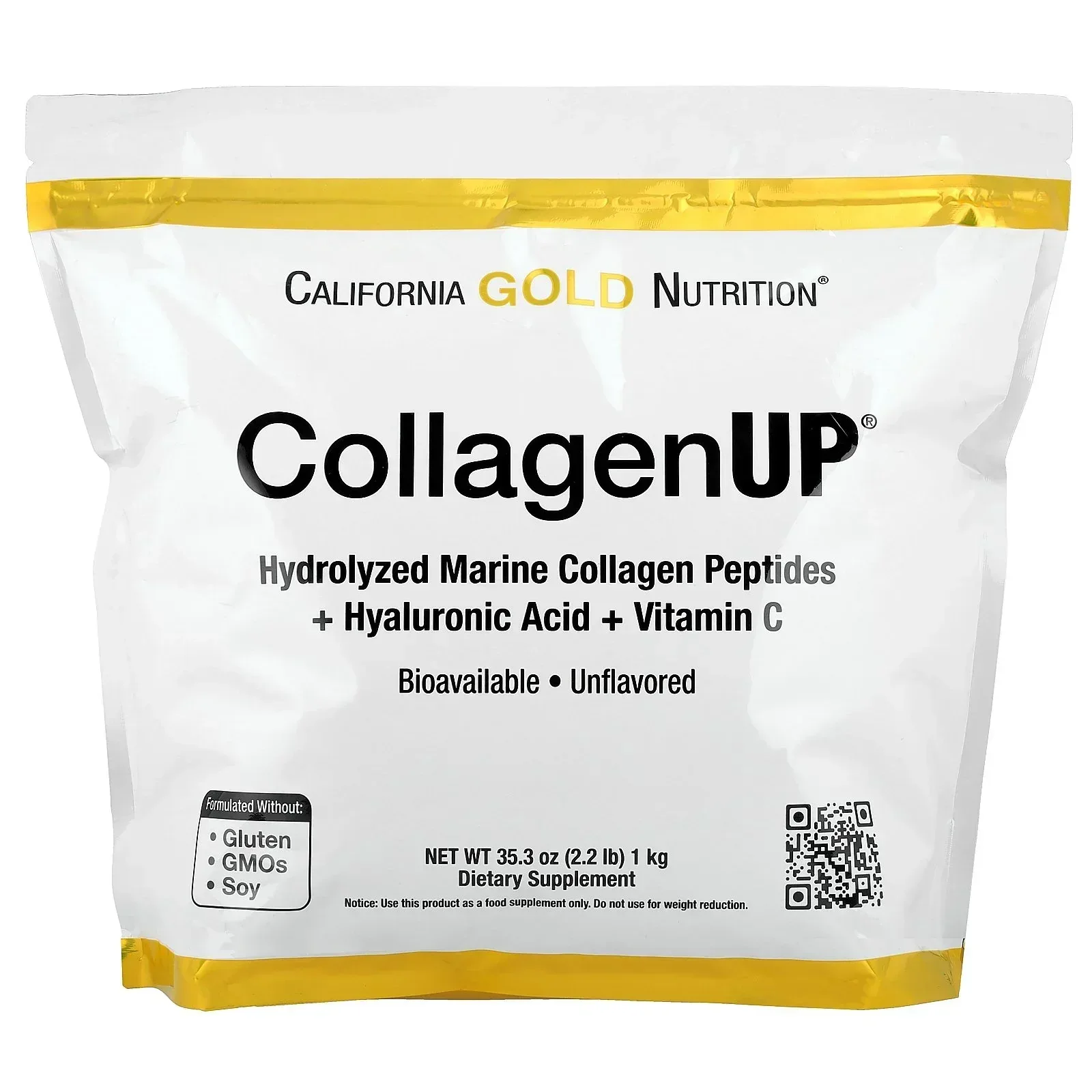 California Gold Nutrition CollagenUP®, Hydrolyzed Marine Collagen Peptides with Hyaluronic Acid and Vitamin C, Unflavored, 7.26 oz (206 g) - Image 8