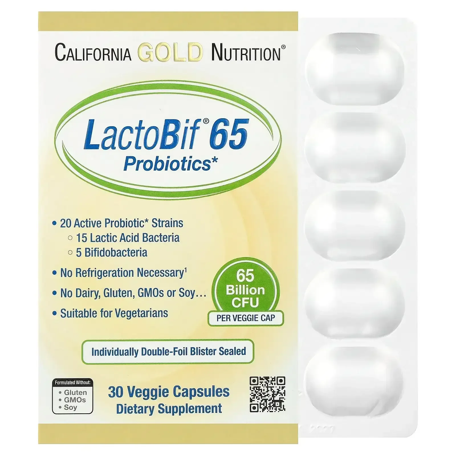 California Gold Nutrition LactoBif® 30 Probiotics, 30 Billion CFU, 60 Veggie Capsules - Image 10