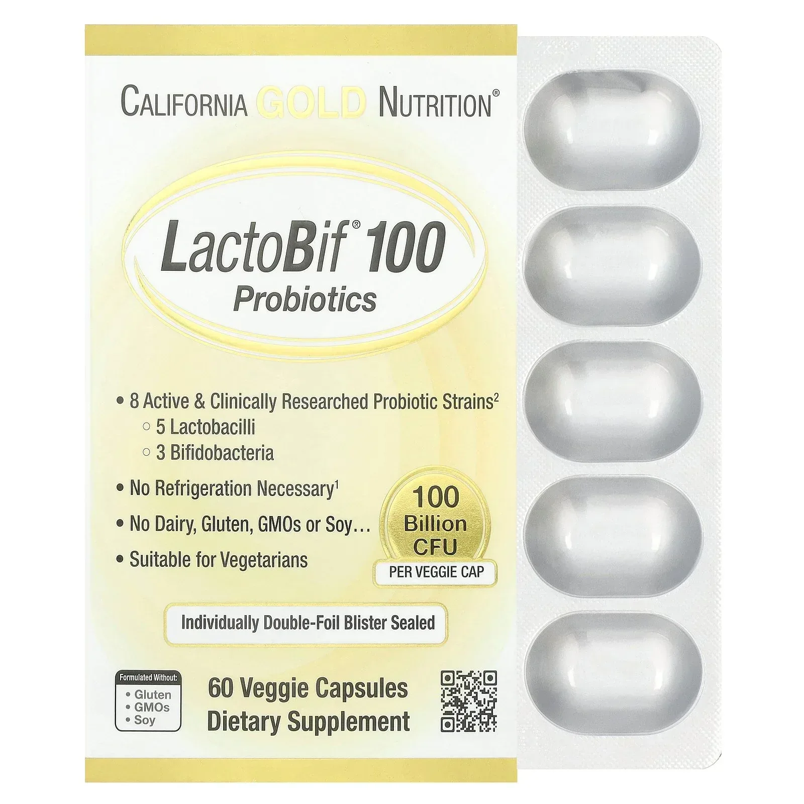 California Gold Nutrition LactoBif® 30 Probiotics, 30 Billion CFU, 60 Veggie Capsules - Image 12