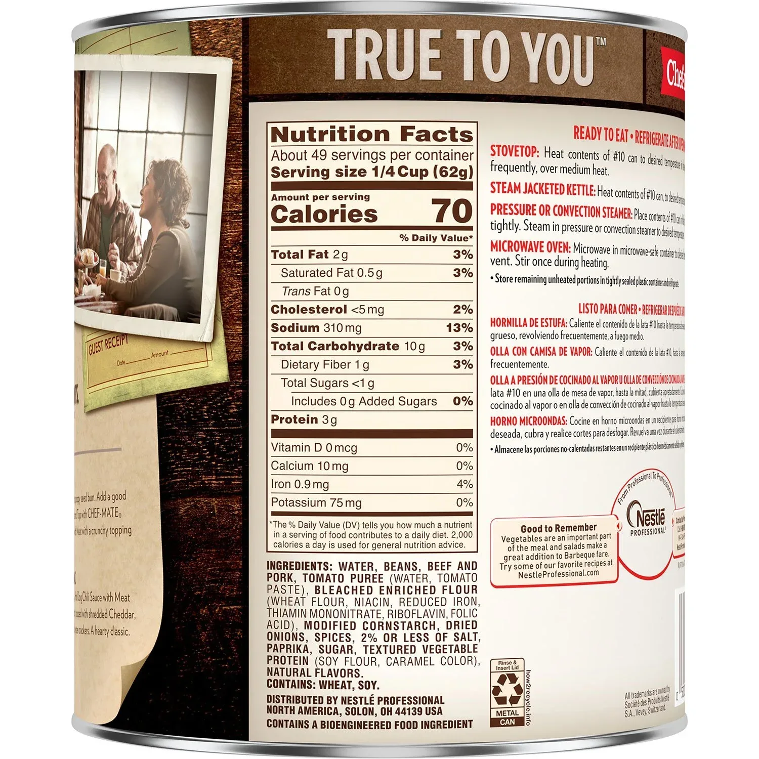 Chef-mate Hot Dog Chili Sauce With Beef 108 oz. - Image 4