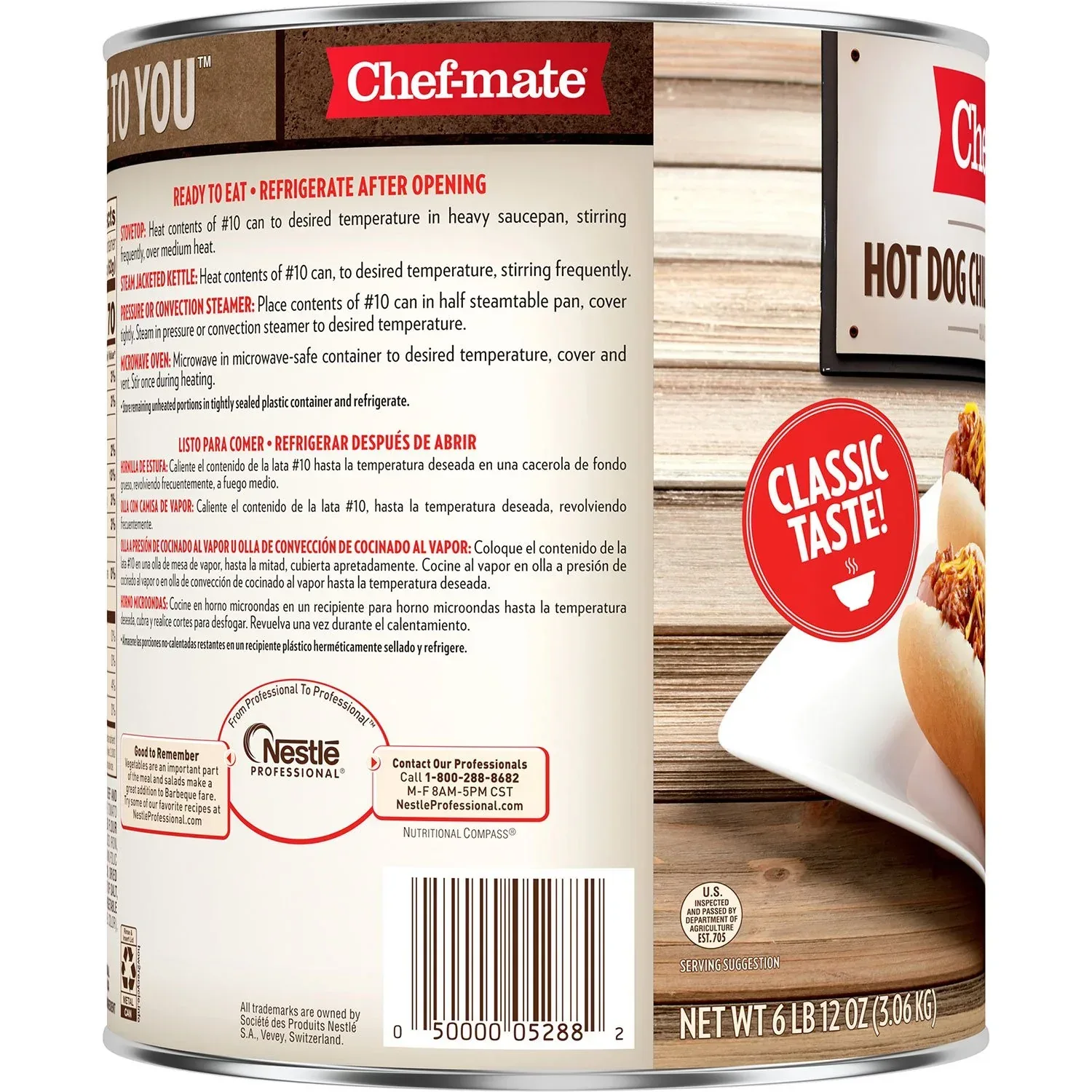 Chef-mate Hot Dog Chili Sauce With Beef 108 oz. - Image 5