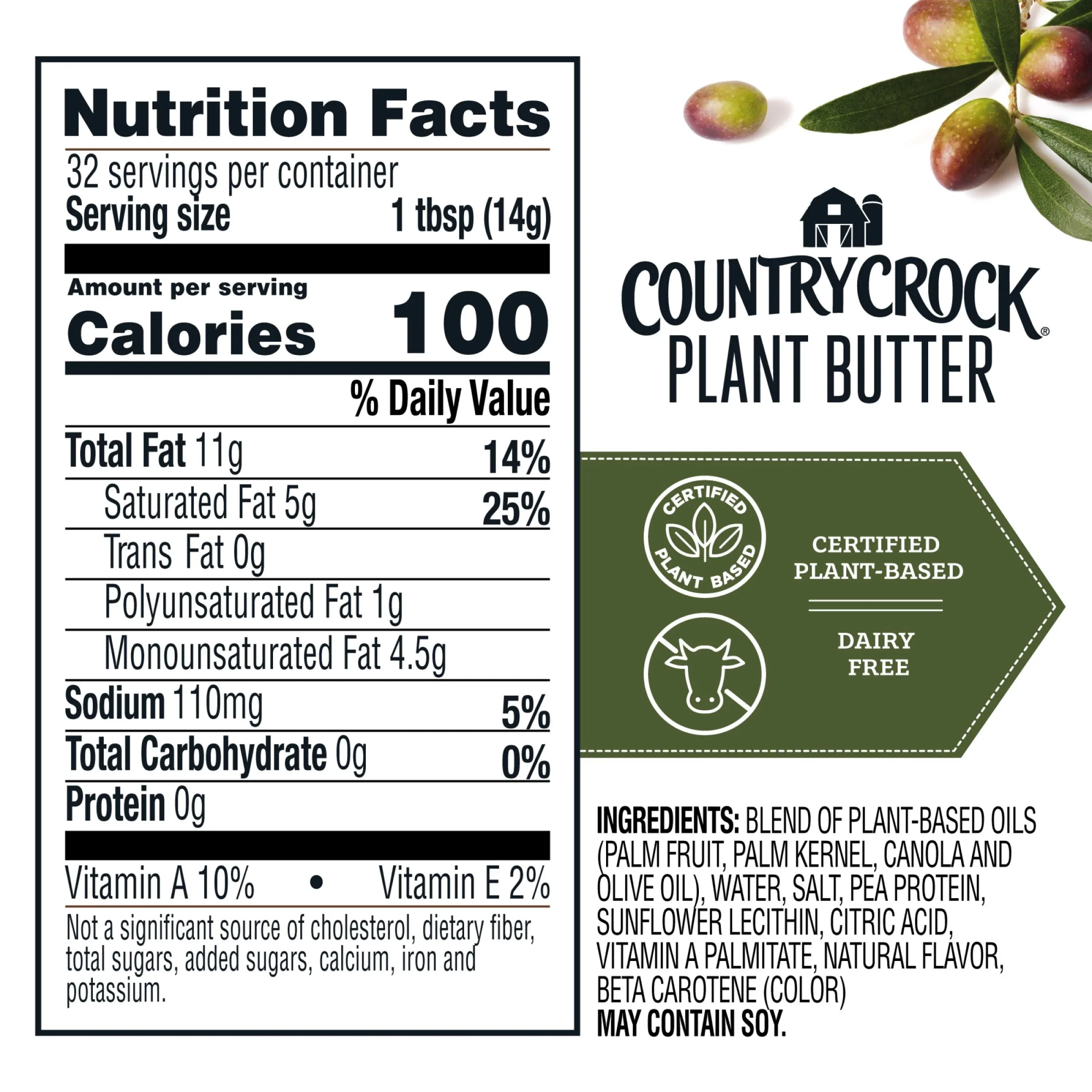 Country Crock Dairy Free Vegan Plant Butter with Olive Oil, 16 oz, 4 Sticks (Refrigerated) - Image 3