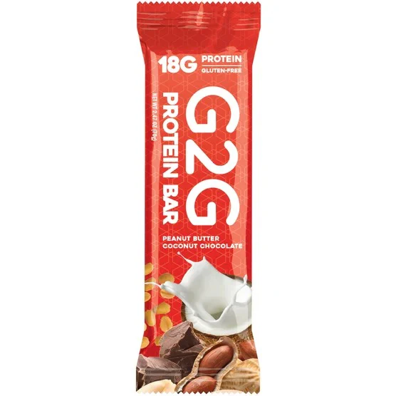 G2G 3-pack Peanut Butter Coconut Chocolate Protein Bars 24-count - Image 3