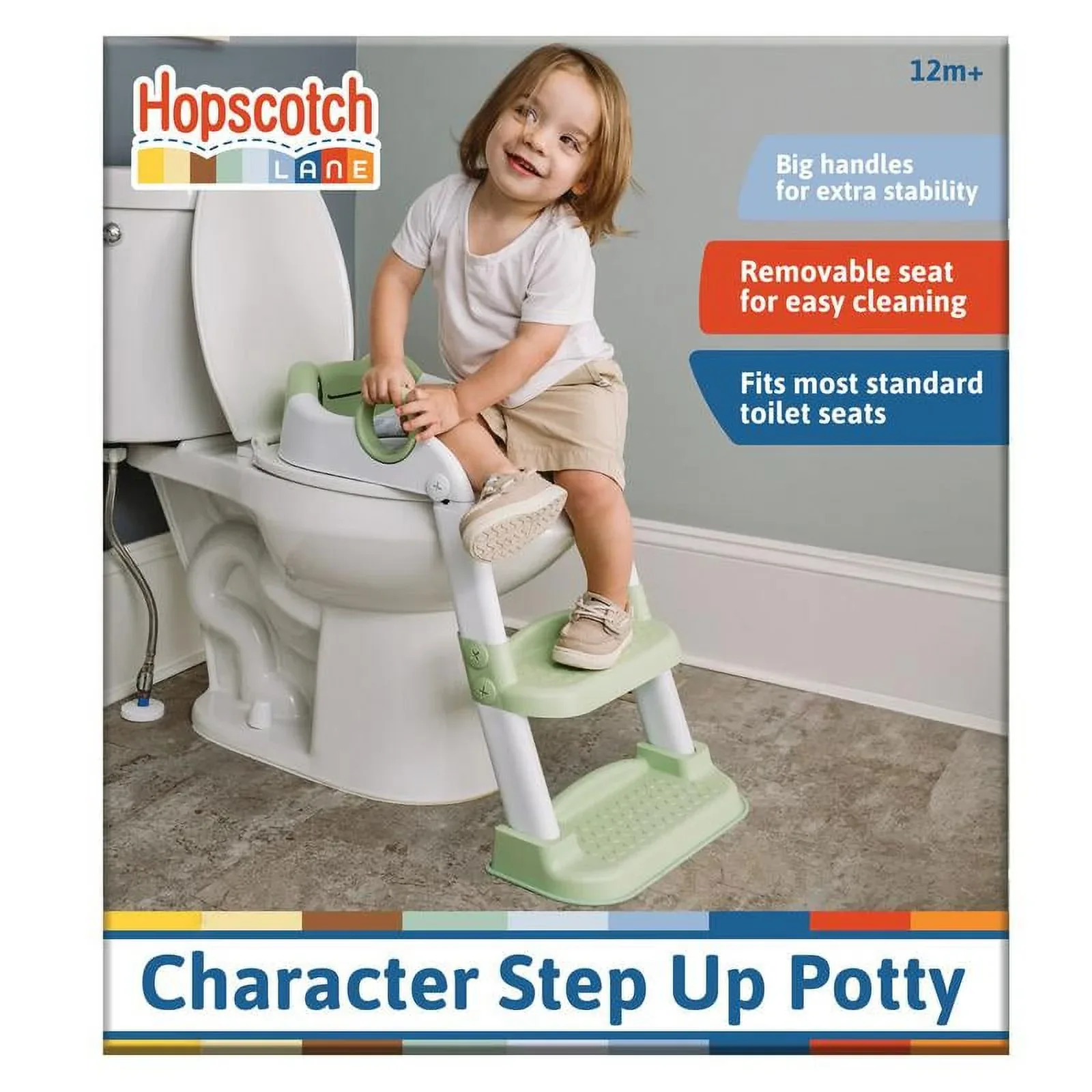 Hopscotch Lane Frog Character Step up Potty - Toddler Toilet Seat with Ladder, Children 12+ Months - Image 4