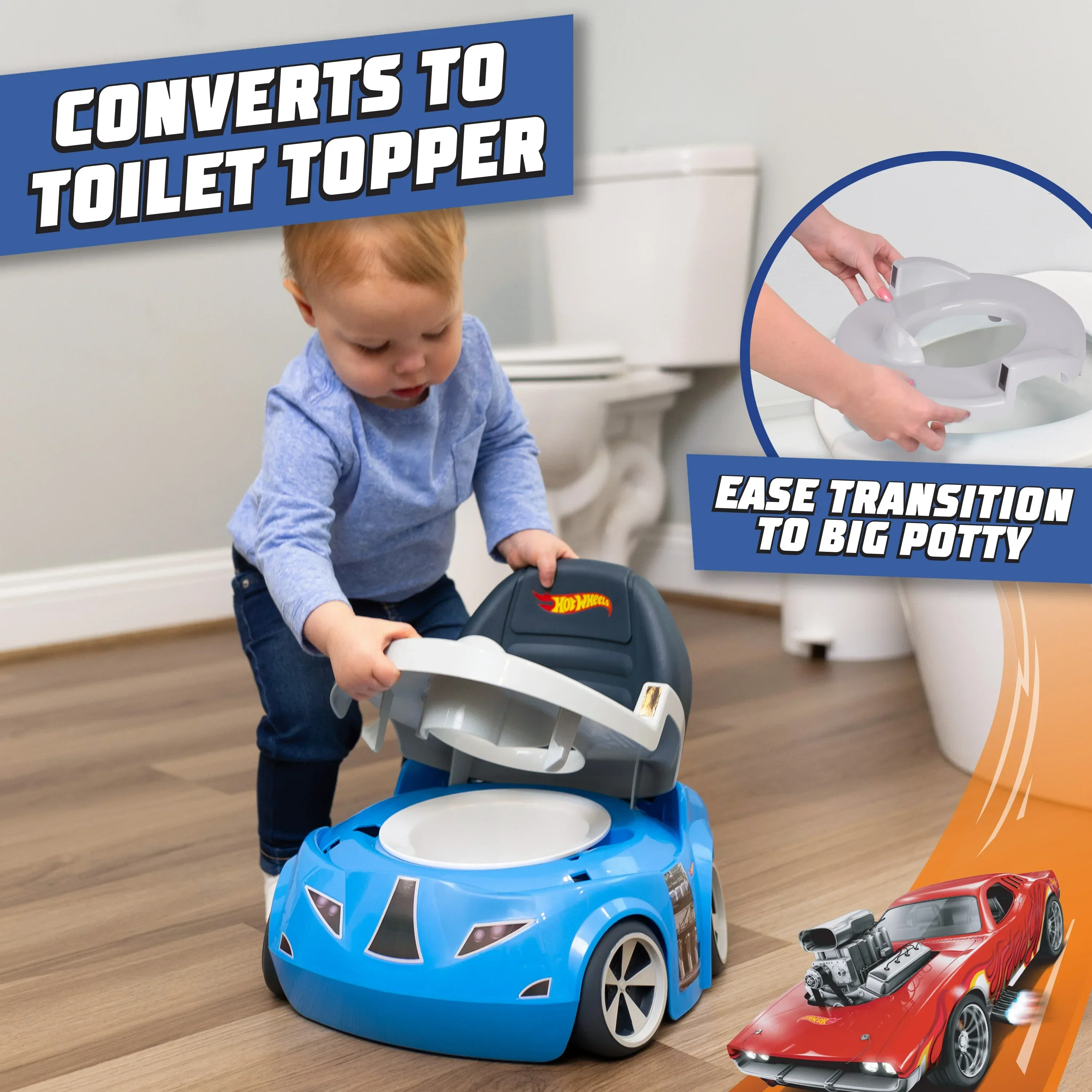 Hot Wheels Blue Race Car Potty Training Toilet, Includes Detachable Seat, Toddlers Ages 12+ Months - Image 3