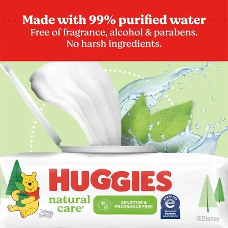 Huggies Natural Care Sensitive, Fragrance Free Baby Wipes, 17 Packs (1088 Ct.) - Image 5