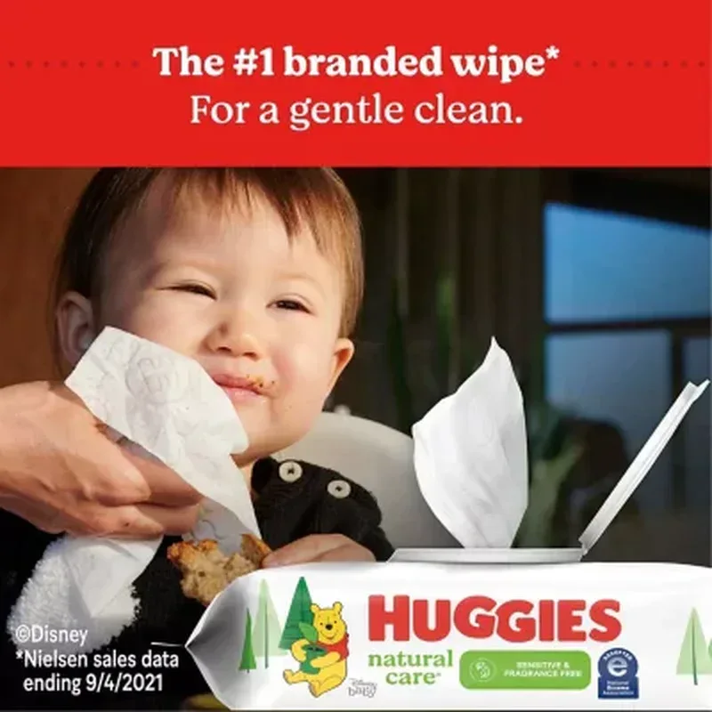 Huggies Natural Care Sensitive, Fragrance Free Baby Wipes, 17 Packs (1088 Ct.) - Image 8