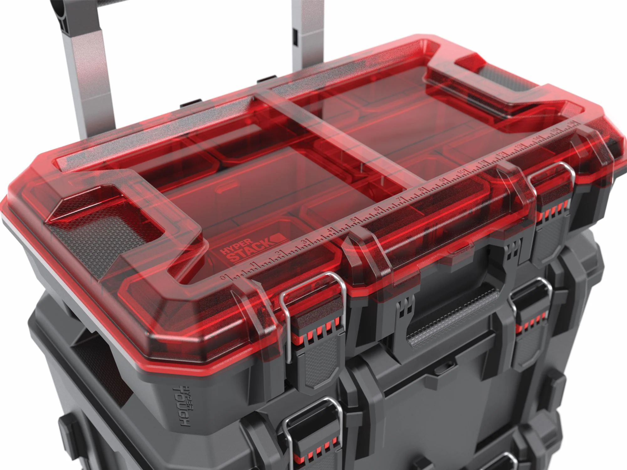 Hyper Tough Hyper Stack Heavy Duty 3 Piece Modular Rolling Toolbox System, Black - Image 7