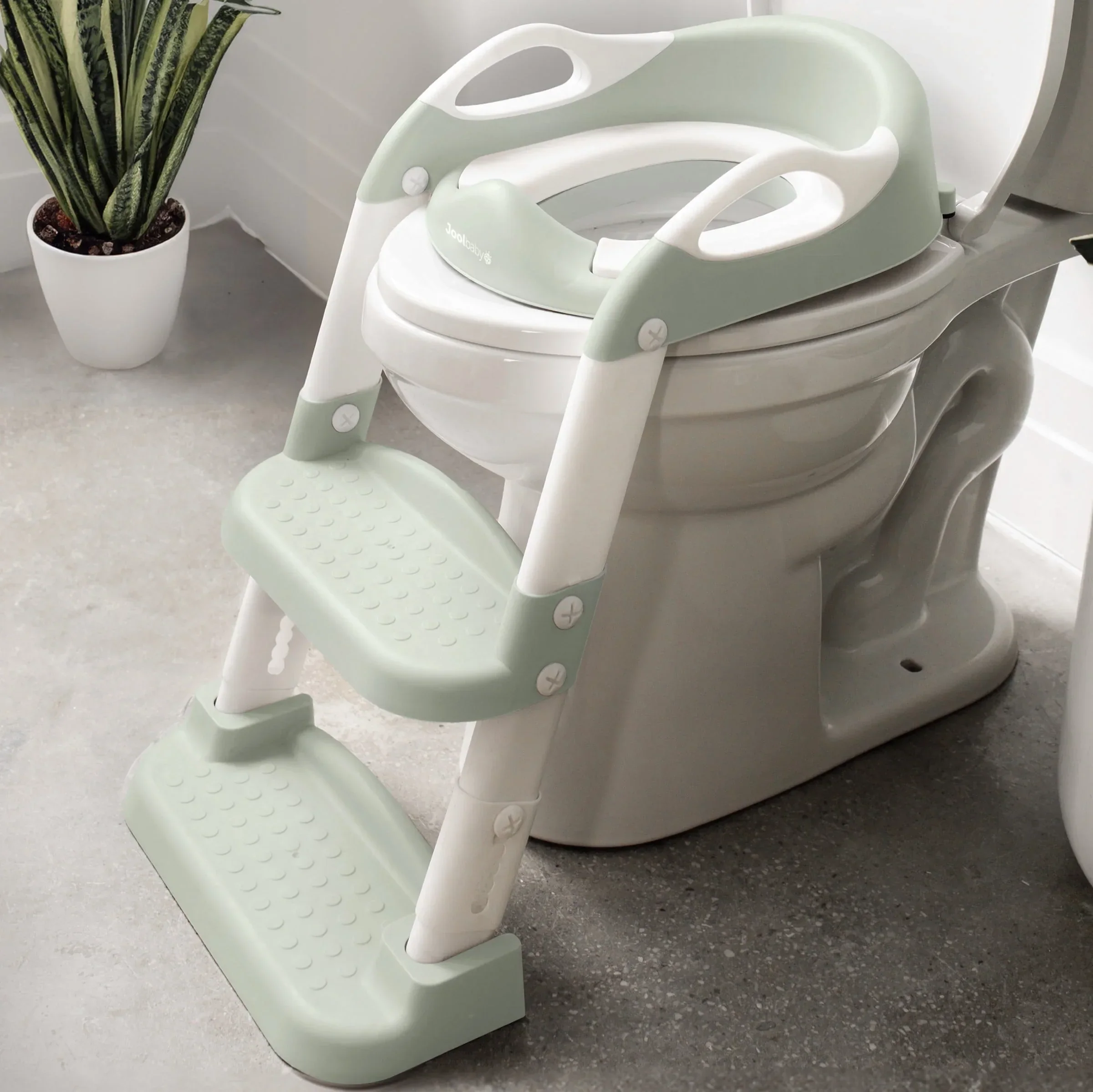 Jool Baby Potty Training Seat with 2 Step Ladder for Toddlers – Splash Guard, Adjustable Height (Gray) - Image 10