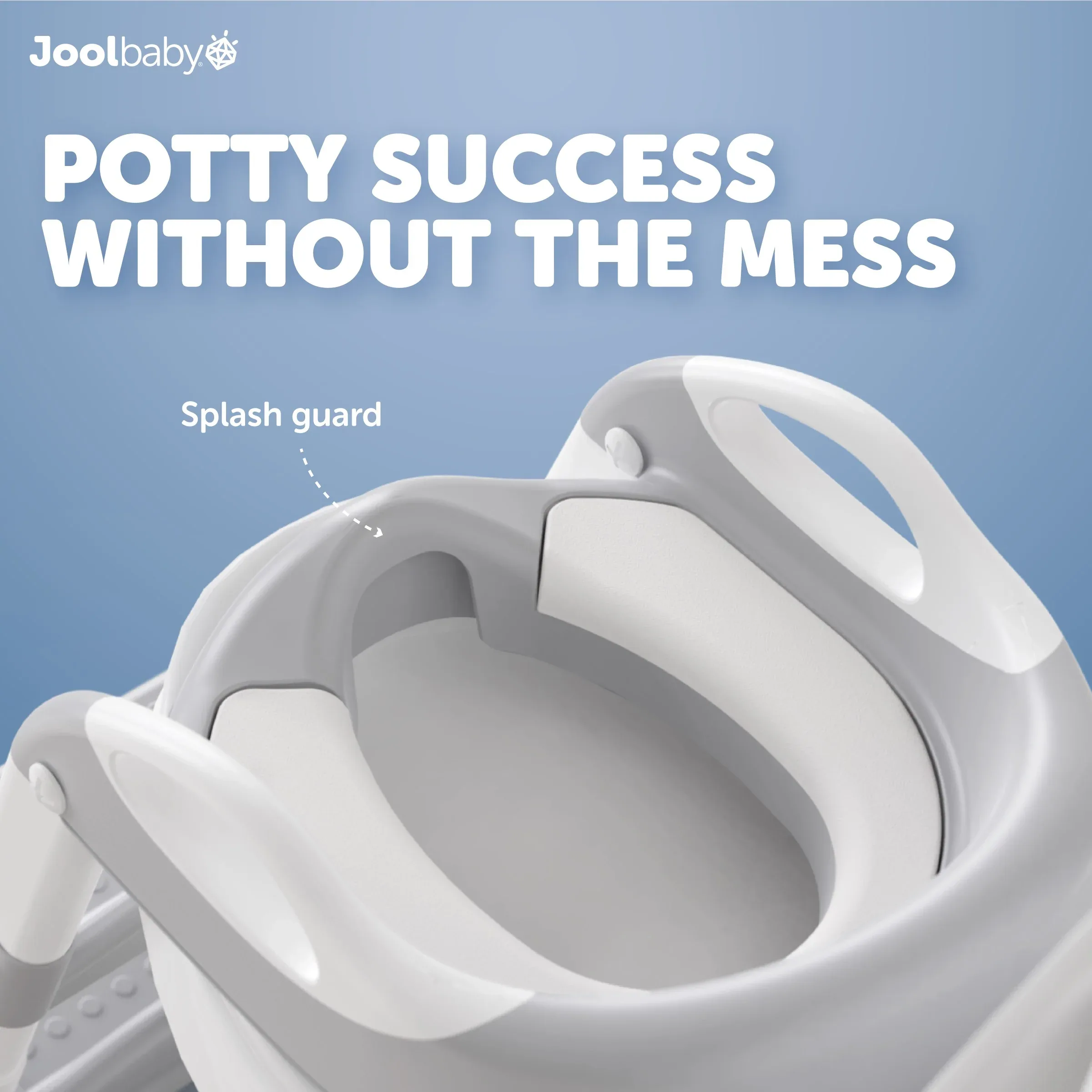 Jool Baby Potty Training Seat with 2 Step Ladder for Toddlers – Splash Guard, Adjustable Height (Gray) - Image 3