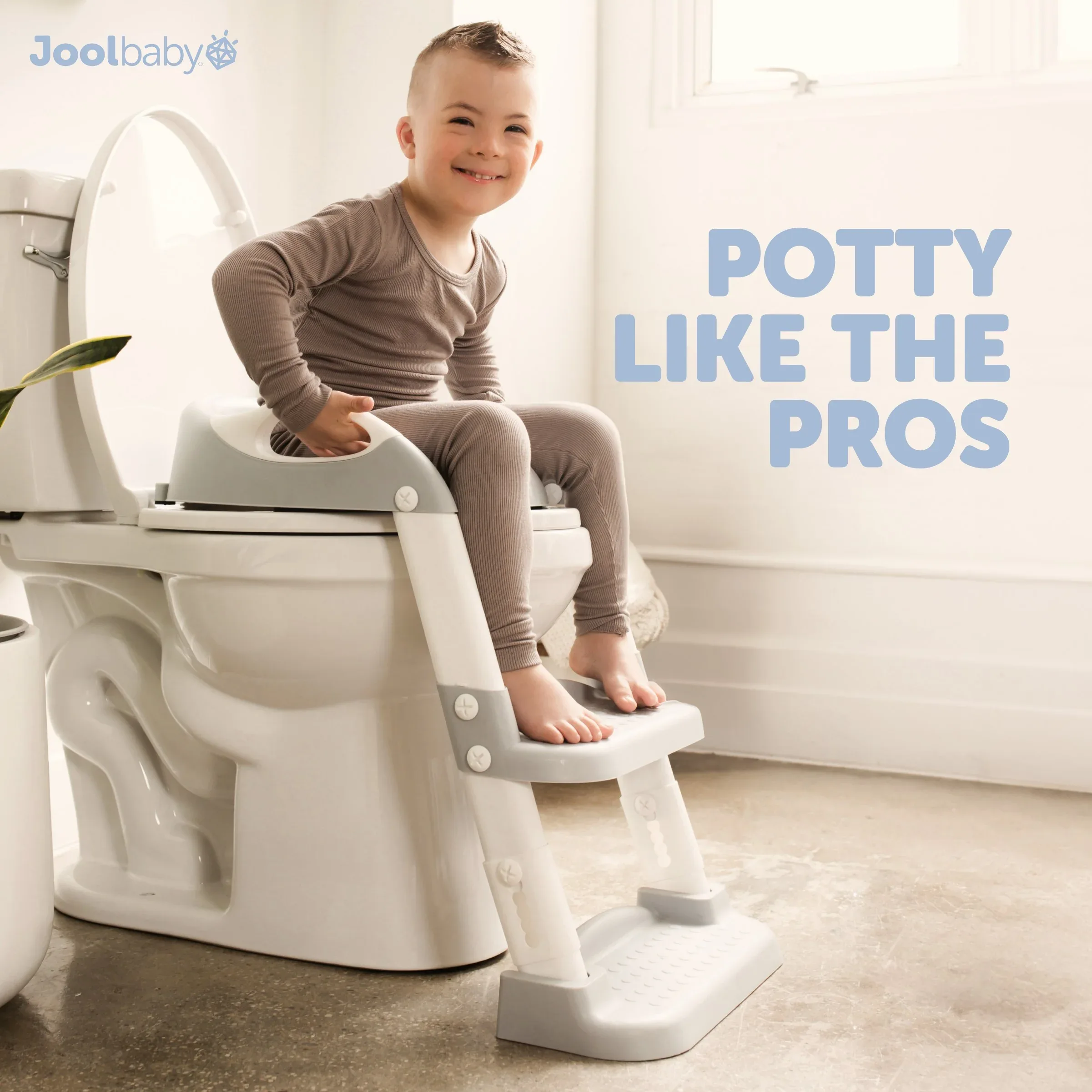 Jool Baby Potty Training Seat with 2 Step Ladder for Toddlers – Splash Guard, Adjustable Height (Gray) - Image 4