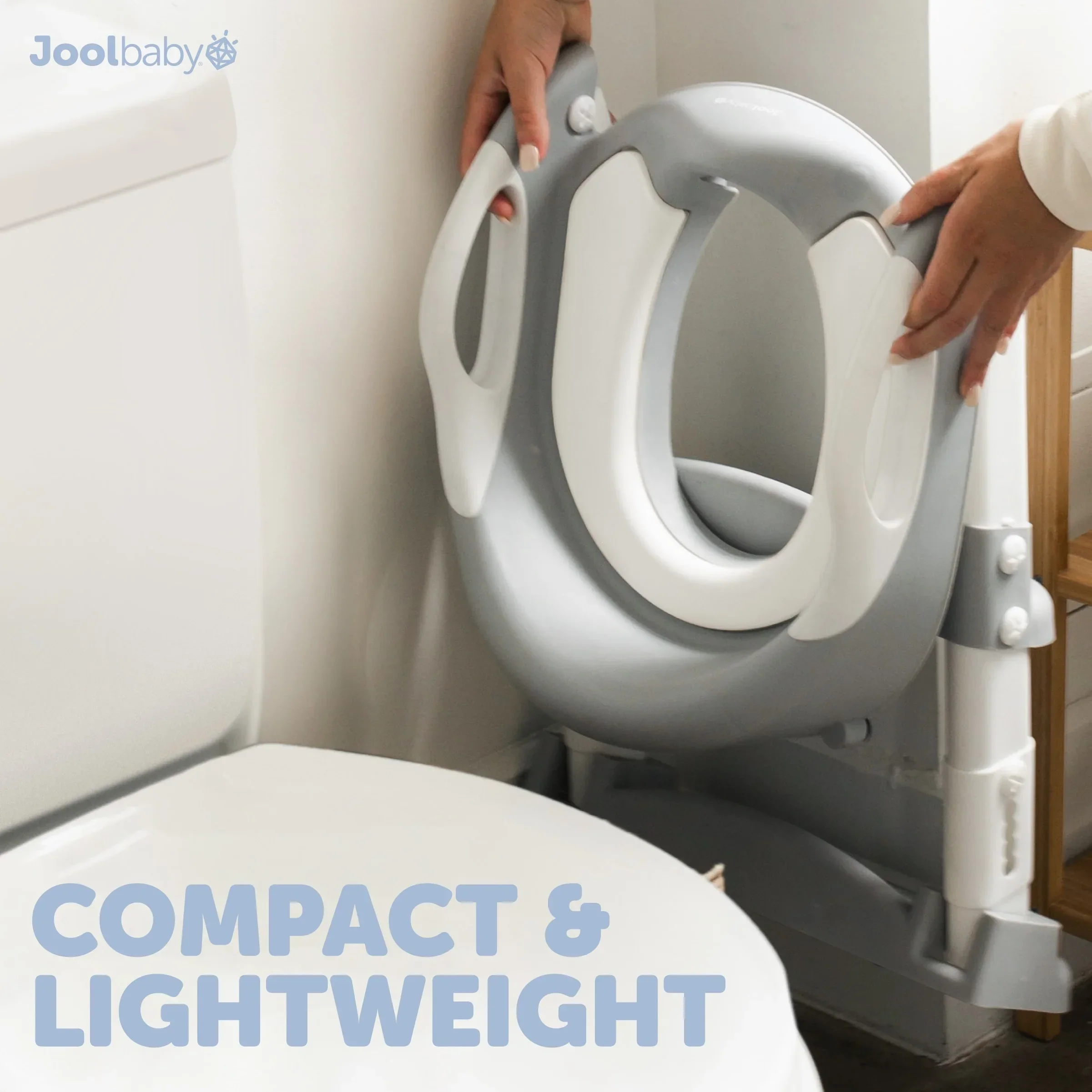 Jool Baby Potty Training Seat with 2 Step Ladder for Toddlers – Splash Guard, Adjustable Height (Gray) - Image 7