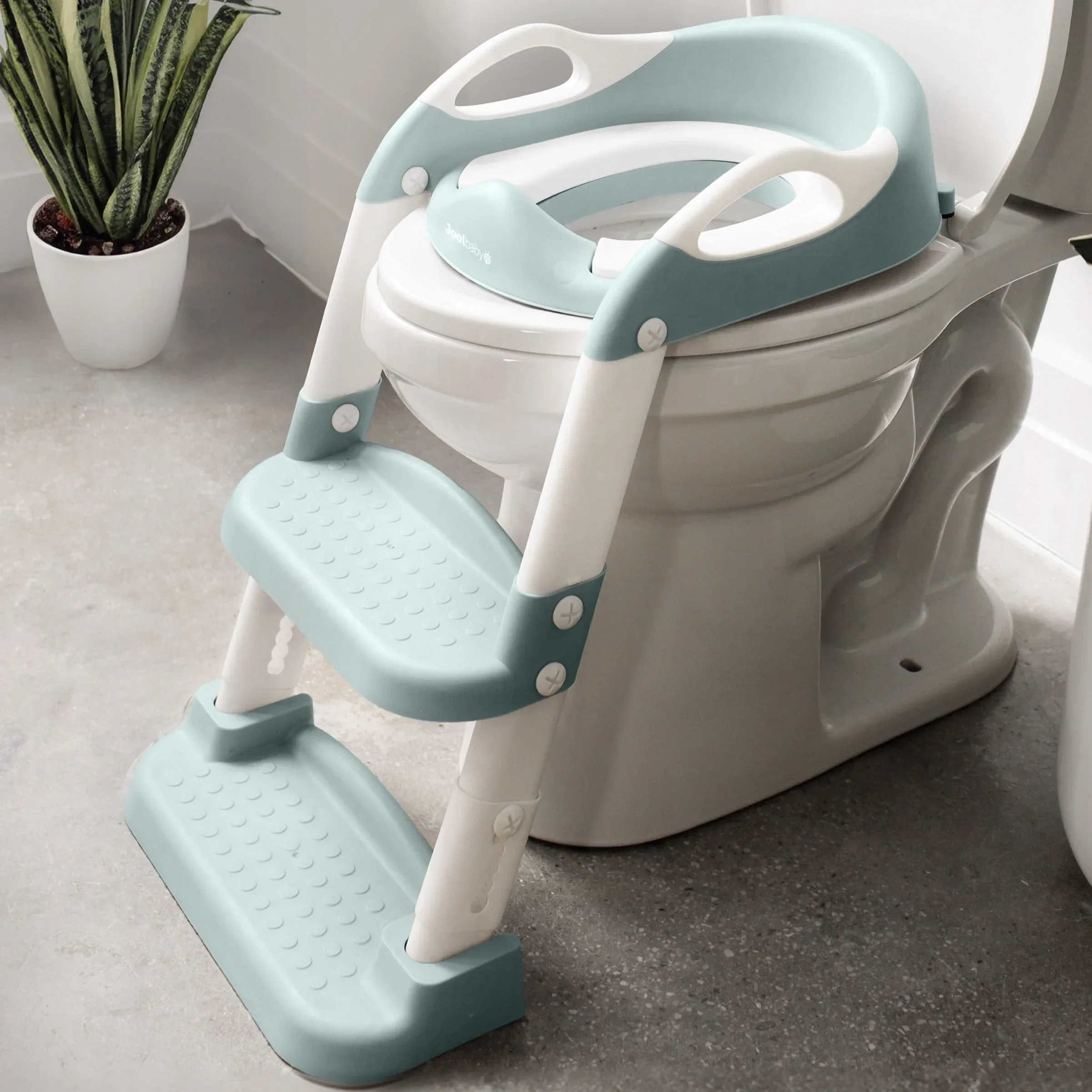 Jool Baby Potty Training Seat with 2 Step Ladder for Toddlers – Splash Guard, Adjustable Height (Gray) - Image 8