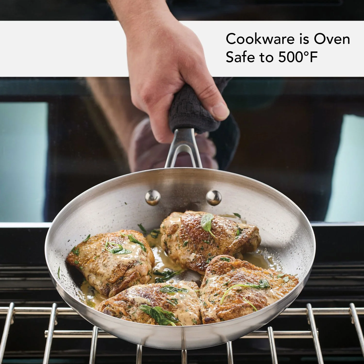 KitchenAid 3-Ply Base Stainless Steel Cookware Induction 2-Piece Fry Pans Set, Brushed Stainless Steel - Image 4