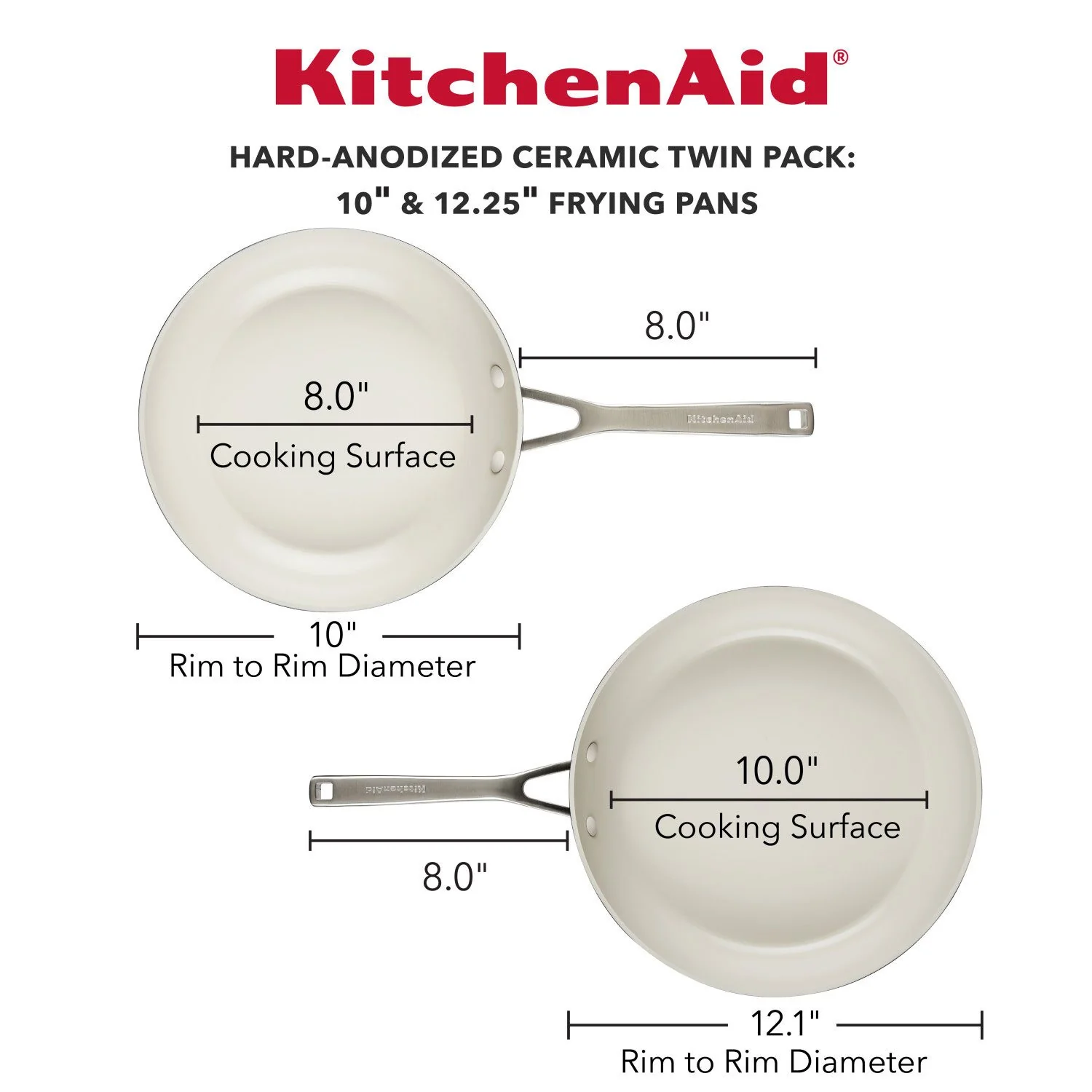 KitchenAid Hard Anodized Ceramic Nonstick 2-Piece Fry Pan Set - Image 3