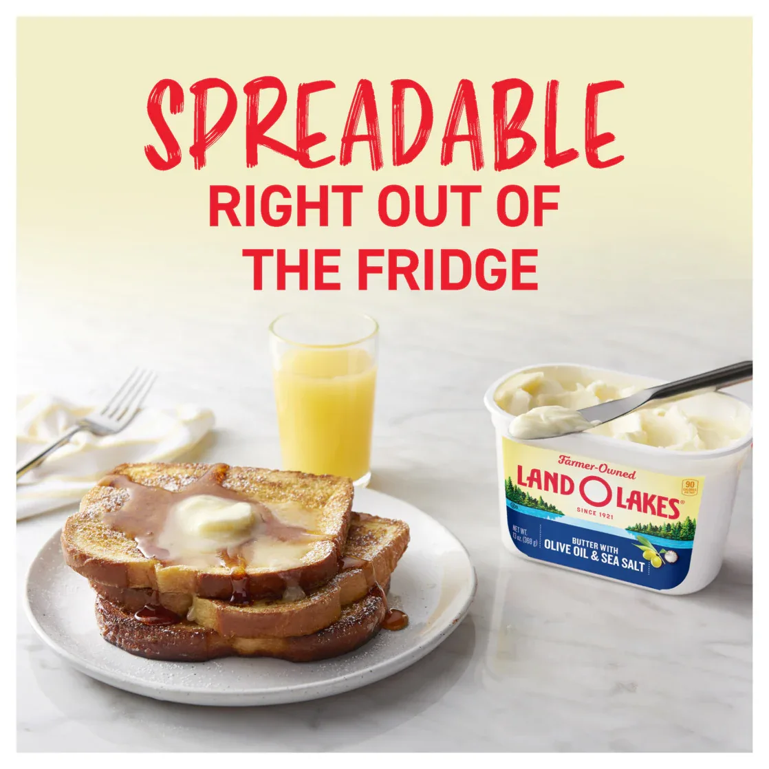 Land O Lakes Butter with Olive Oil & Sea Salt, Spreadable, 13 oz Tub - Image 8