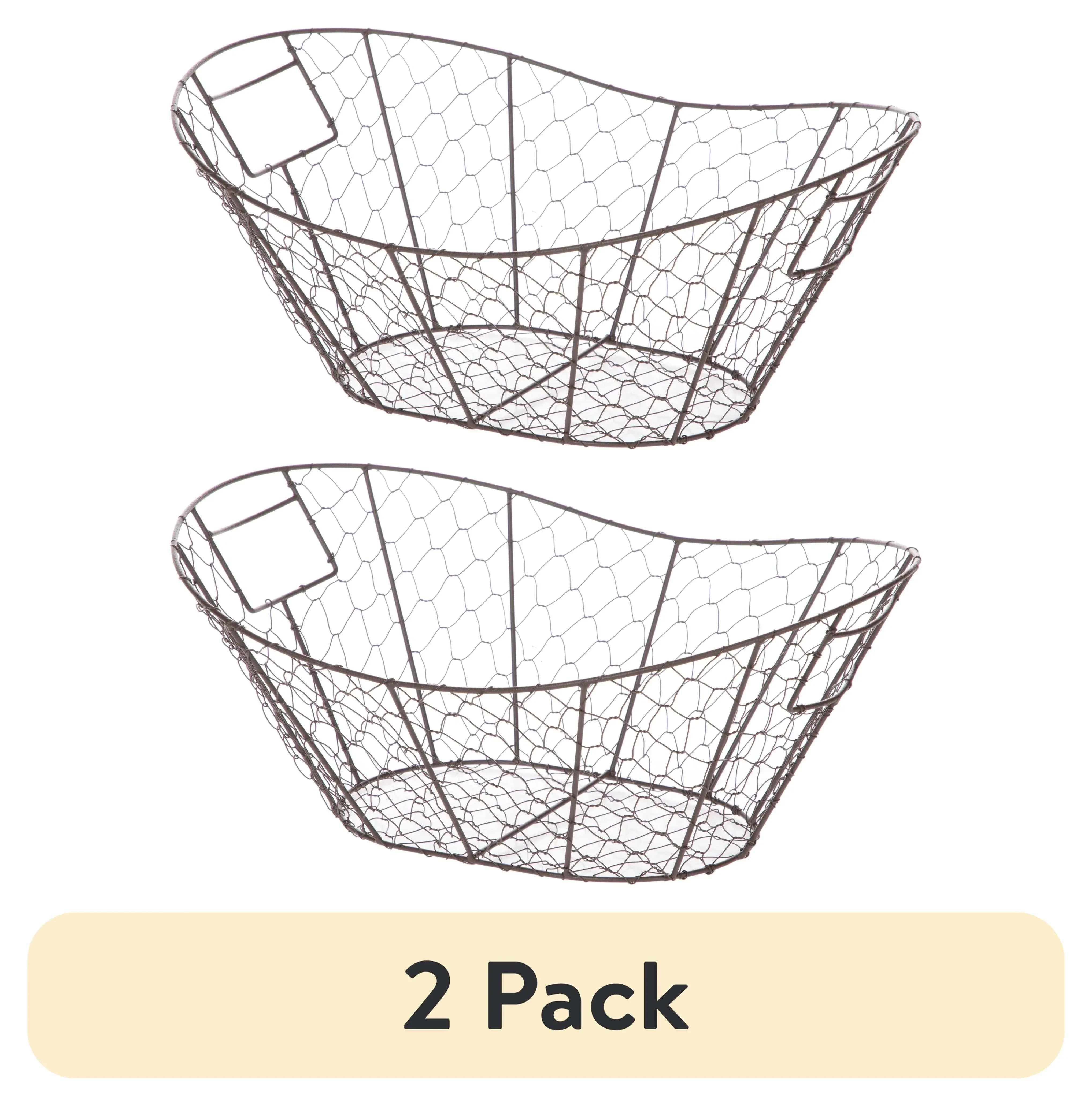 Mainstays Chicken Wire Decorative Storage Basket with Handles - Image 10