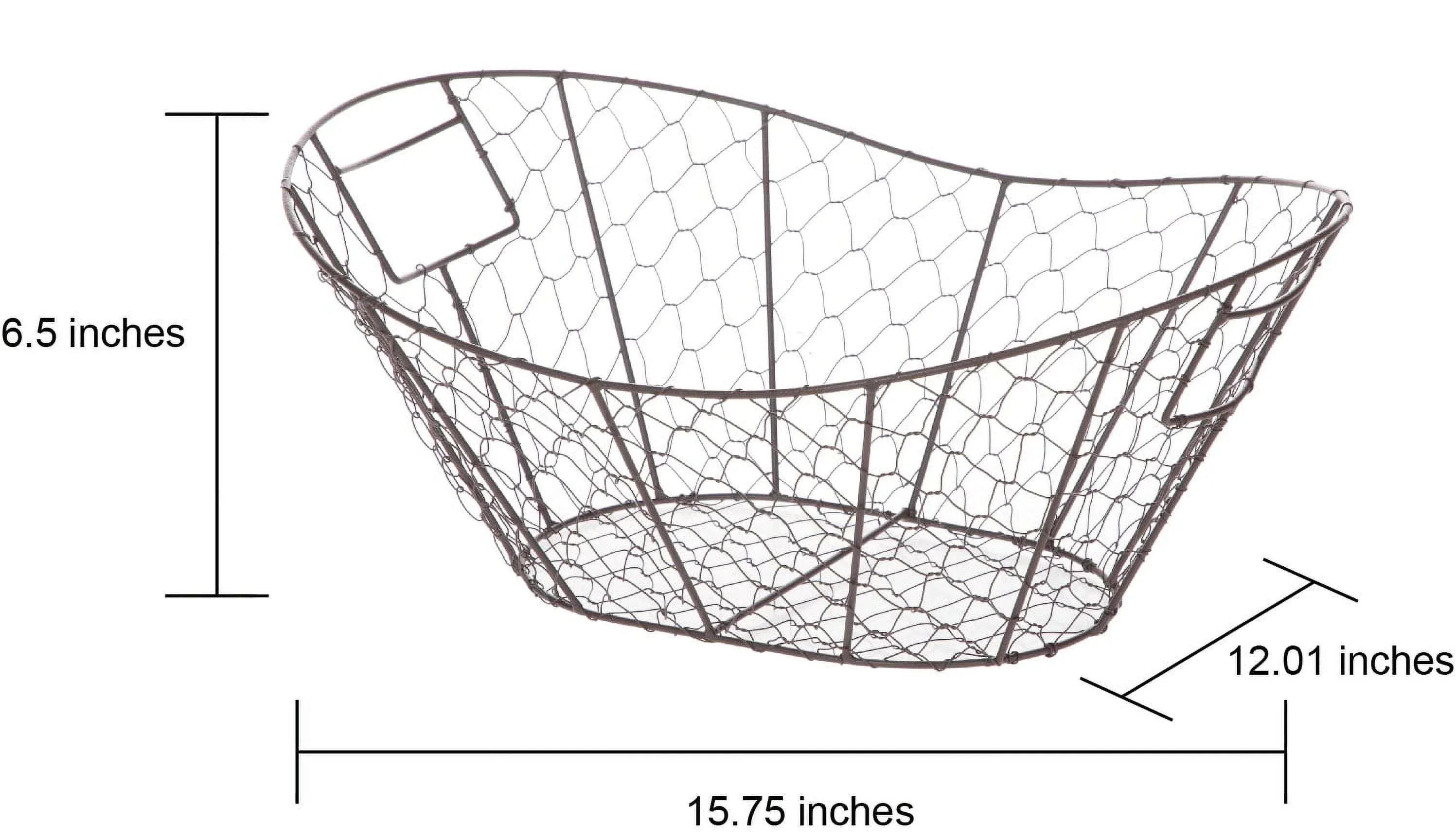 Mainstays Chicken Wire Decorative Storage Basket with Handles - Image 7