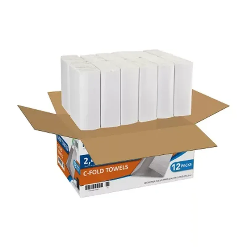 Marathon C-Fold 1-Ply Paper Towels, 10" X 13", White (200 Towels/Pk., 12 Pks.) - Image 3