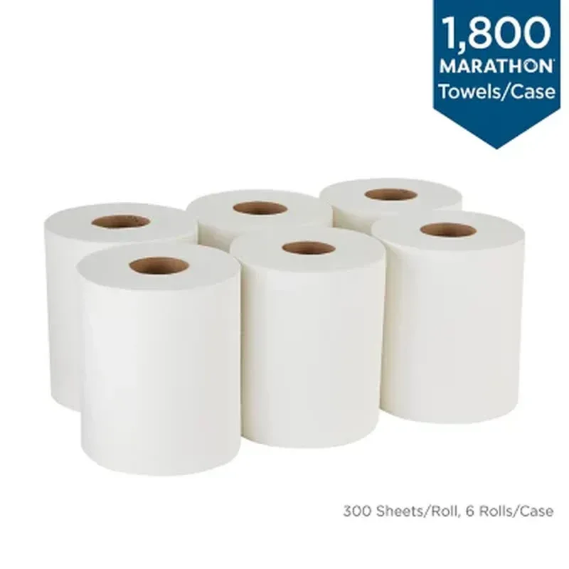 Marathon Premium Centerpull 1-Ply Paper Towels, White (303 Sheets/Roll, 6 Rolls) - Image 3