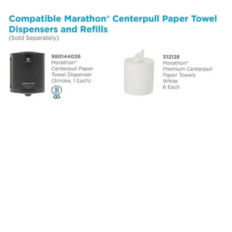 Marathon Premium Centerpull 1-Ply Paper Towels, White (303 Sheets/Roll, 6 Rolls) - Image 6