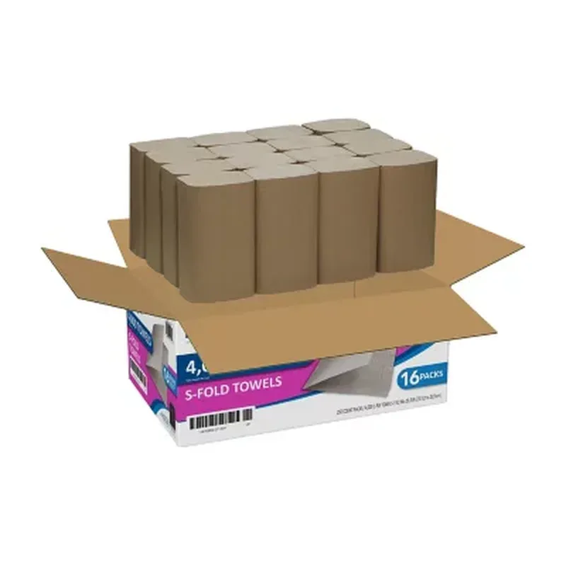 Marathon Singlefold Paper Towels, 1-Ply, 9 1/4" X 10 1/4", Brown (250 Towels/Pk., 16 Pks.) - Image 3