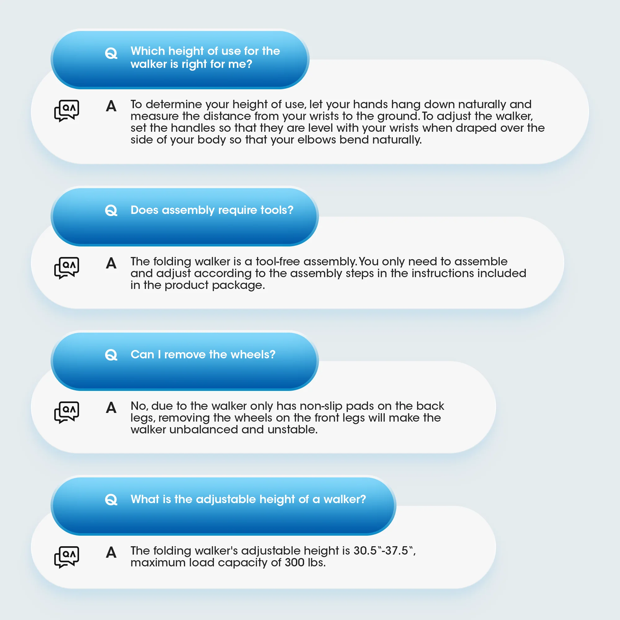 MaxKare Folding Walker with Wheels, 8 Levels Adjustable Height 30.5"-37.5", 300lbs Weight Capacity, Lightweight, for Senior, Black - Image 10