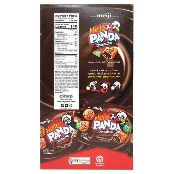 Meiji Hello Panda Chocolate Creme Filled Cookies, 0.75 oz, 32-count - Image 4