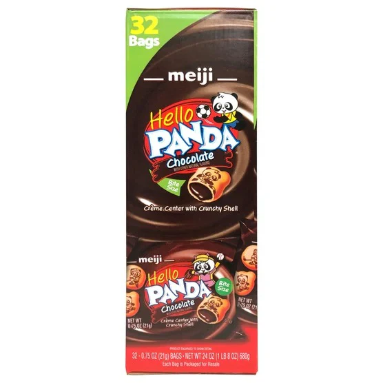 Meiji Hello Panda Chocolate Creme Filled Cookies, 0.75 oz, 32-count - Image 5