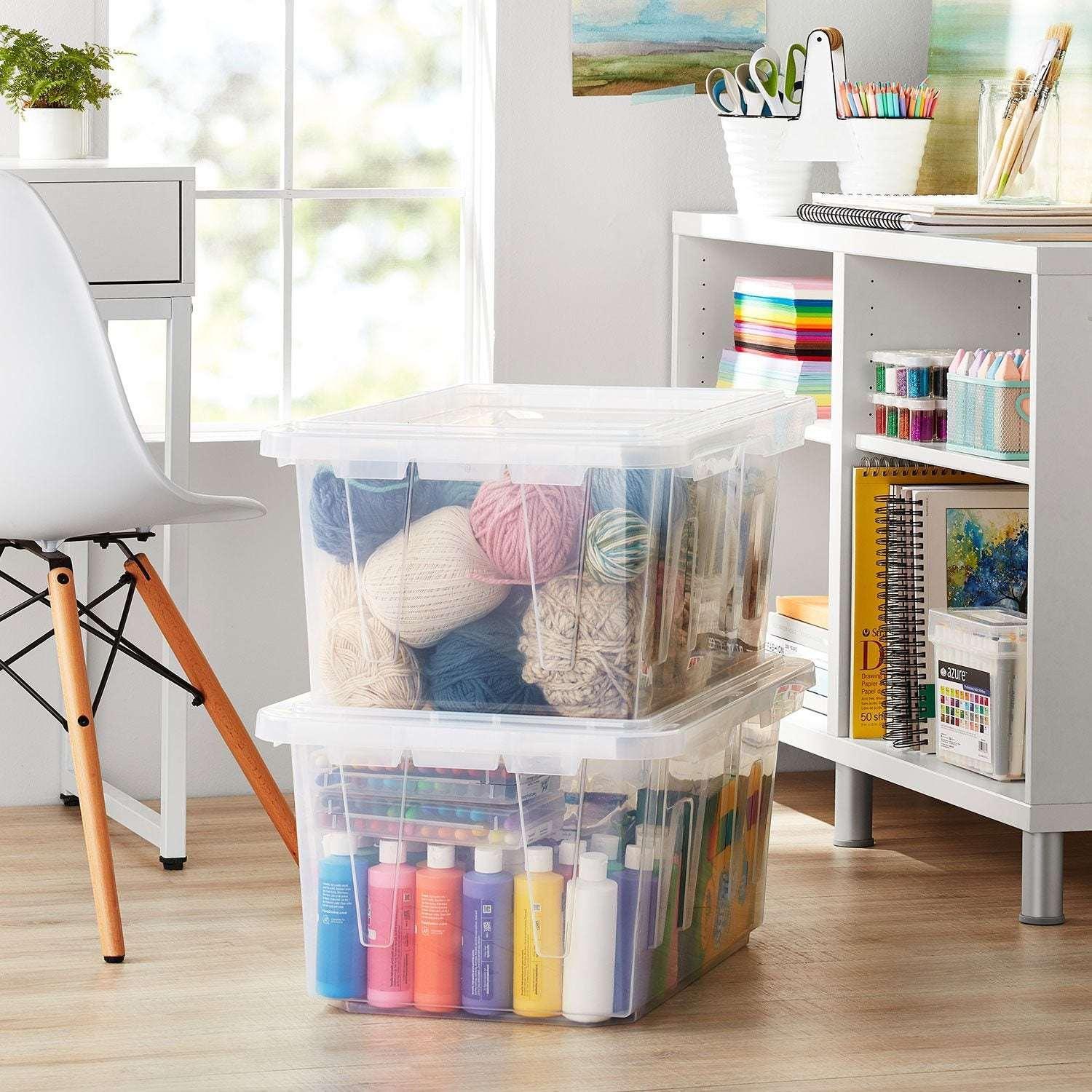 Member's Mark 60 Quart Clear Storage Tote, 17.2" D x 25.7" W x 12.0" H, 1 pack or 4 pack - Image 3