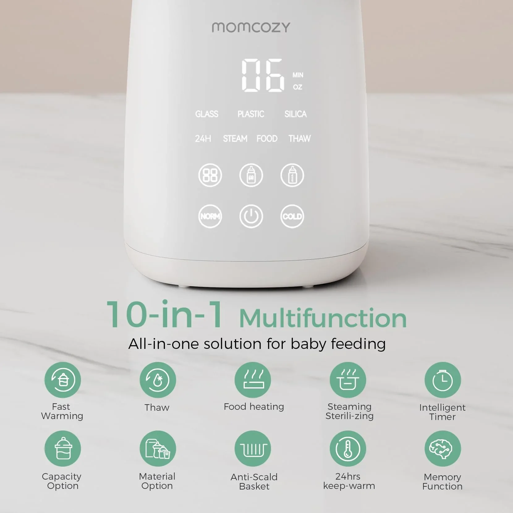 Momcozy Baby Bottle Warmer, 6-in-1 Smart Temperature Control, Fast Baby Food Heater, Steam Sterilizer & Momcozy Breastmilk Storage Bags, Temp-Sensing Discoloration Milk Storage Bags, 180ml/120 Count - Image 6